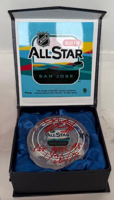 Mikko Rantanen Autographed 2019 NHL All-Star Game Used Ice Puck – Fanatics COA