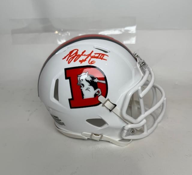 P.J. Locke Autographed Denver Broncos Snowcapped Mini Helmet – JSA COA