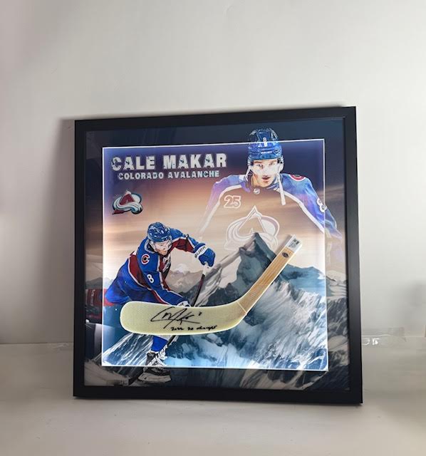 Cale Makar Autographed Stick Blade Inscribed "2022 SC Champs" Lighted Shadowbox Fanatics COA