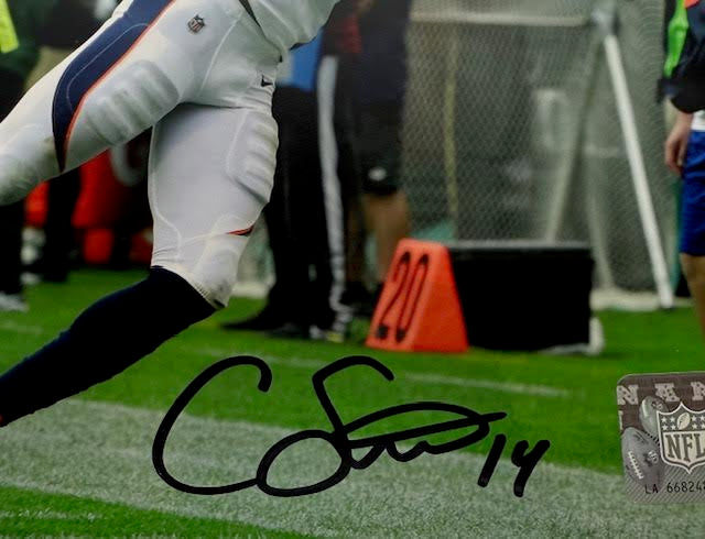 Courtland Sutton Autographed Denver Broncos 8x10 Photo JSA COA - Latitude Sports Marketing