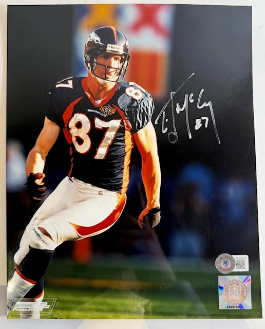 Ed McCaffrey Autographed Denver Broncos 8x10 Photo BAS COA - Latitude Sports Marketing