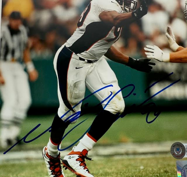 Neil Smith Autographed Denver Broncos White Jersey 8x10 Photo BAS COA - Latitude Sports Marketing