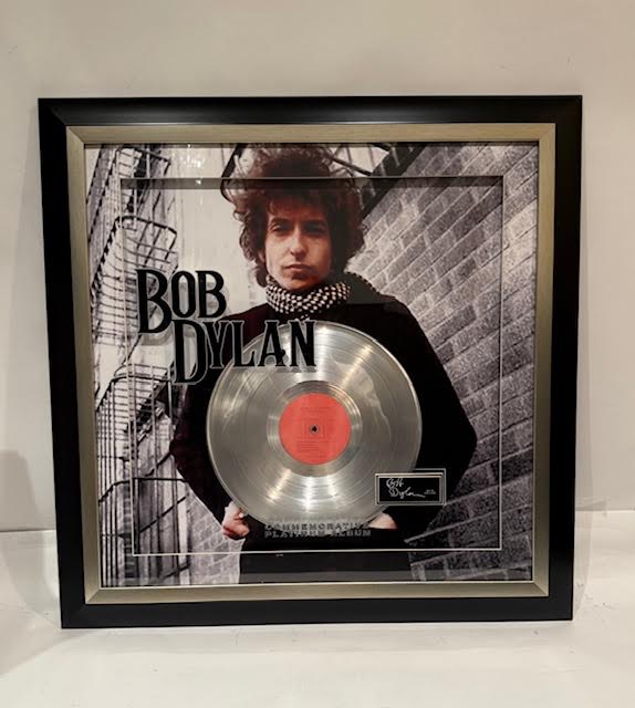 Bob Dylan Commemorative Platinum Record Framed Art Display