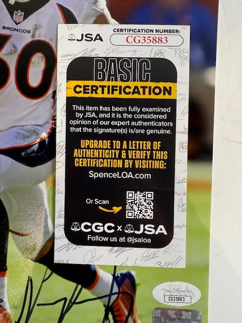 Phillip Lindsay Autographed 8x10 Action Photo - Denver Broncos #30 - Authentic Signed Memorabilia