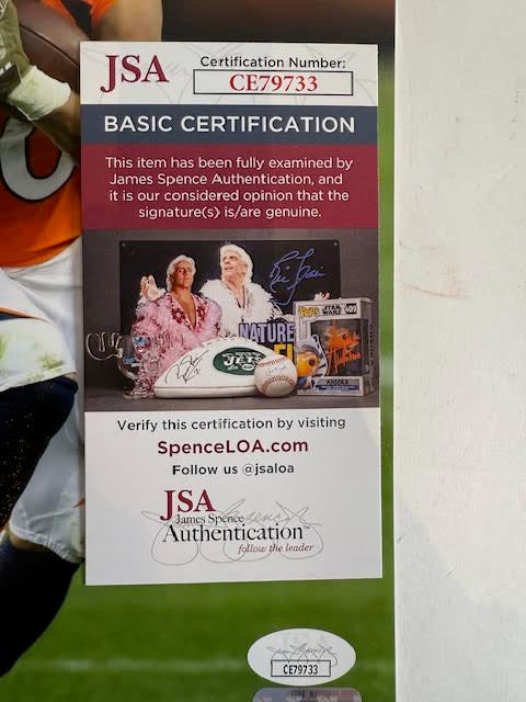 Phillip Lindsay Denver Broncos Signed 8x10 Photo - Orange Jersey Autograph #30 - Latitude Sports Marketing