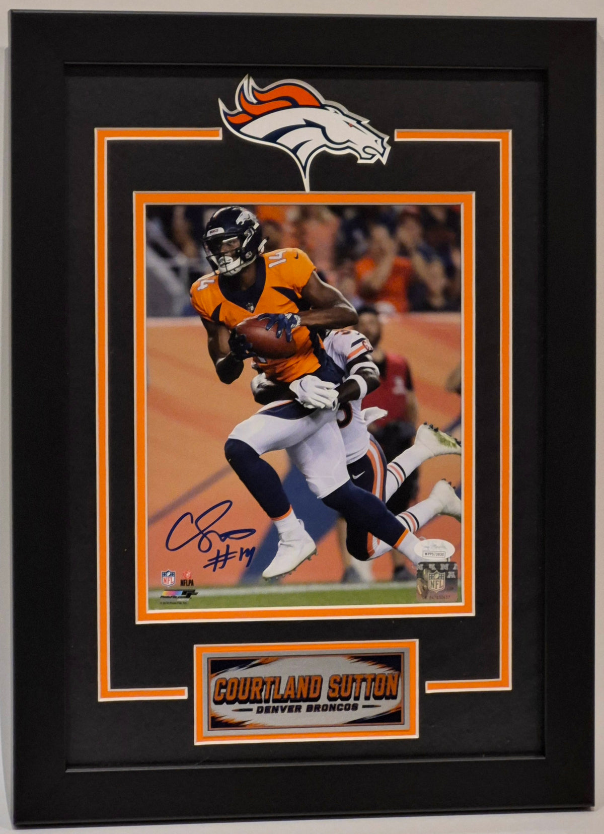 Courtland Sutton Autographed 8x10 Photo Framed - JSA Authenticated