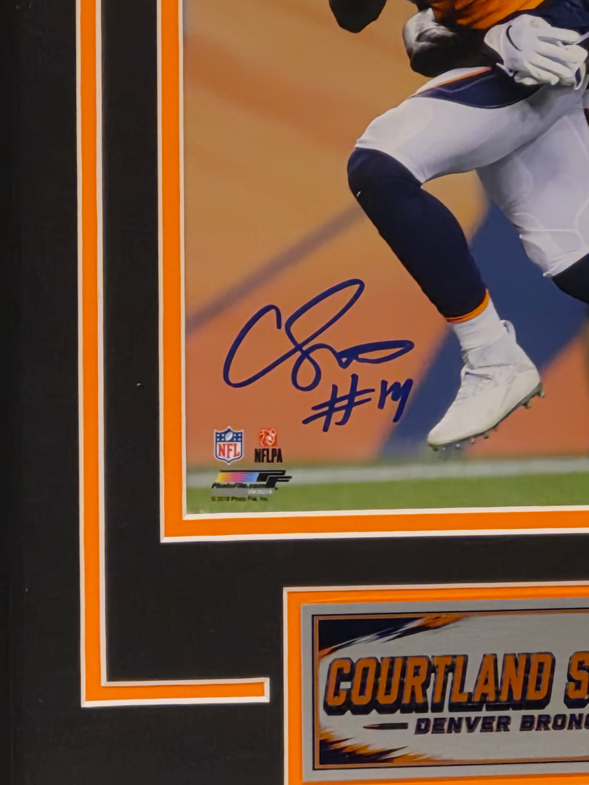 Courtland Sutton Autographed 8x10 Photo Framed - JSA Authenticated