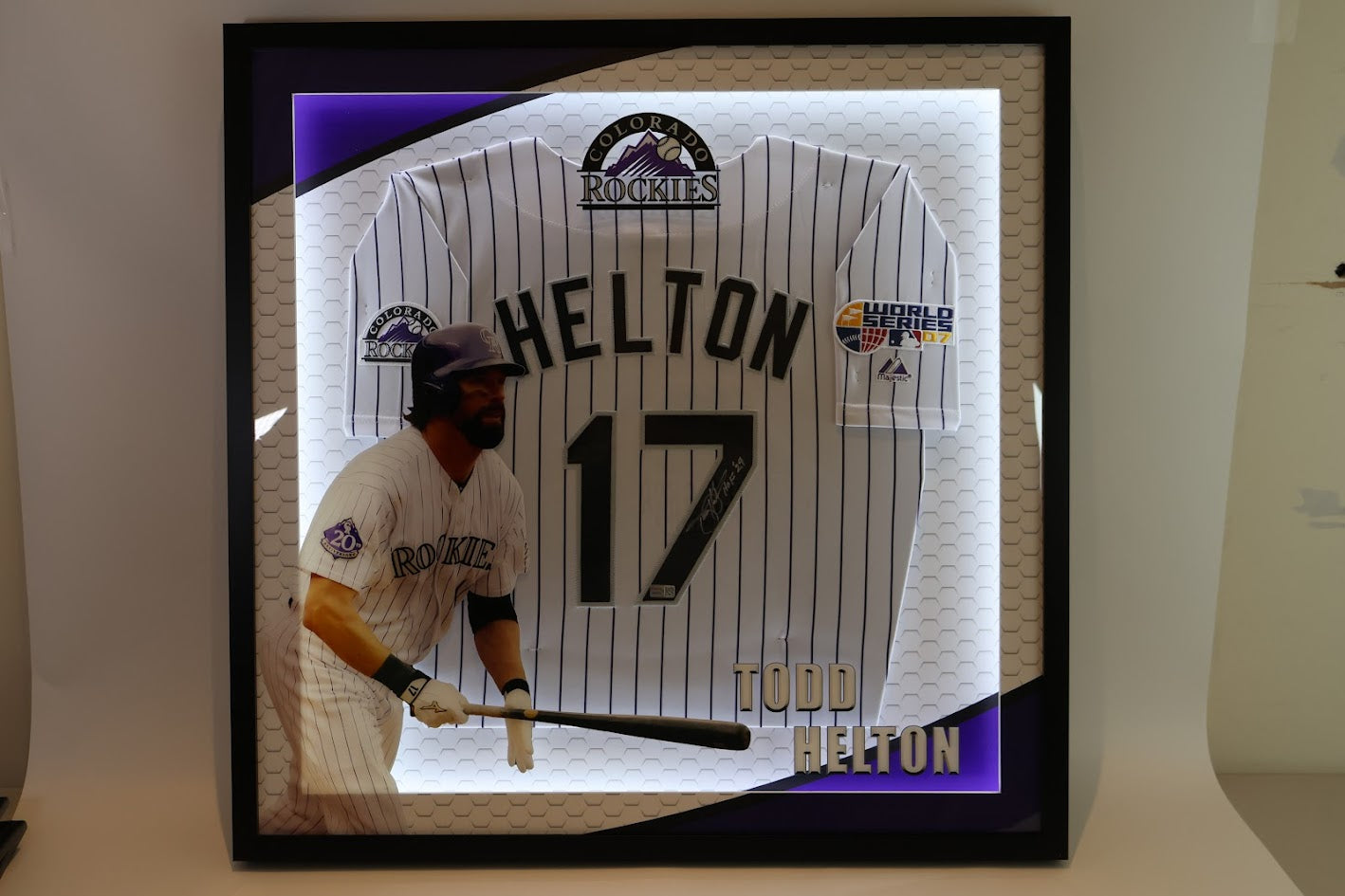 Todd Helton Autographed Jersey Inscribed HOF '24 Framed Lighted Shadowbox Tri-Star