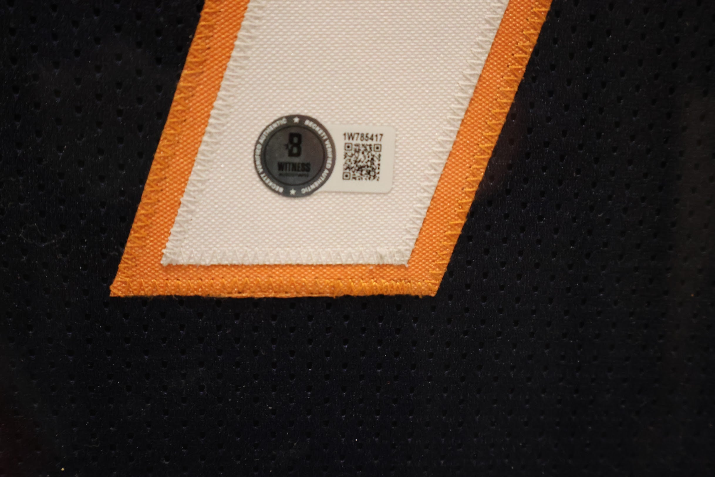 Ed McCaffrey Autographed Denver Broncos Navy Custom Jersey Deluxe Framed Beckett COA