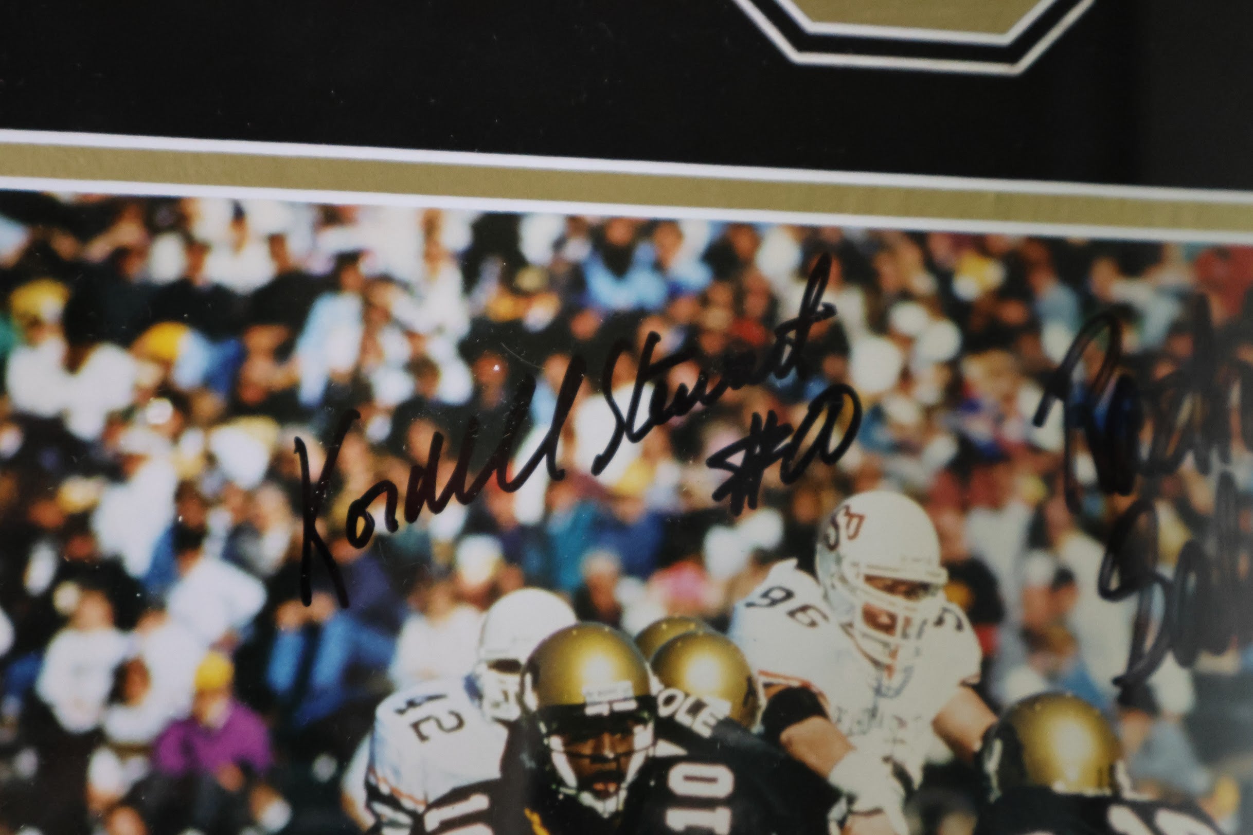 Rashaan Salaam and Kordell Stewart Dual Autographed 8x10 Framed Beckett COA
