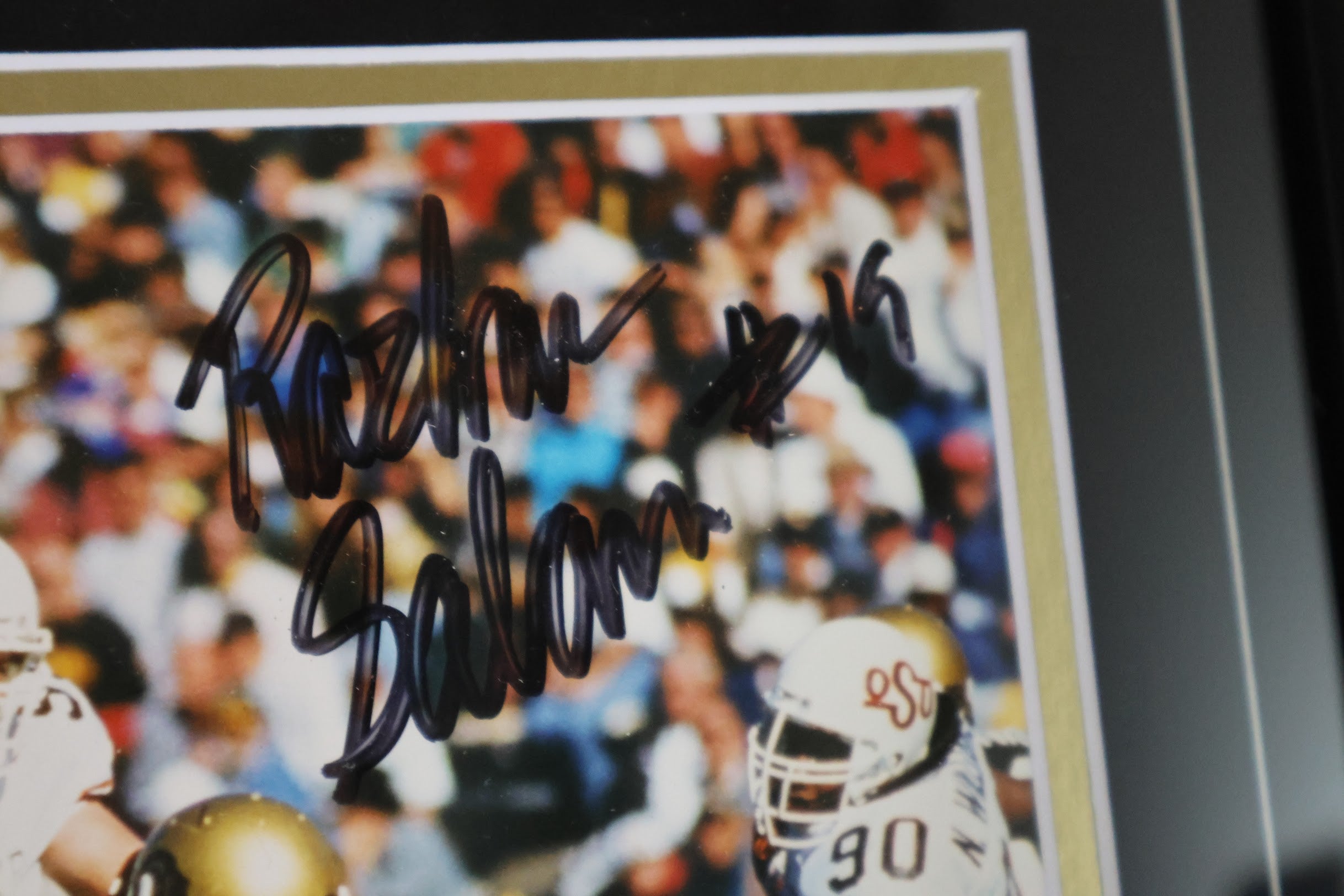 Rashaan Salaam and Kordell Stewart Dual Autographed 8x10 Framed Beckett COA