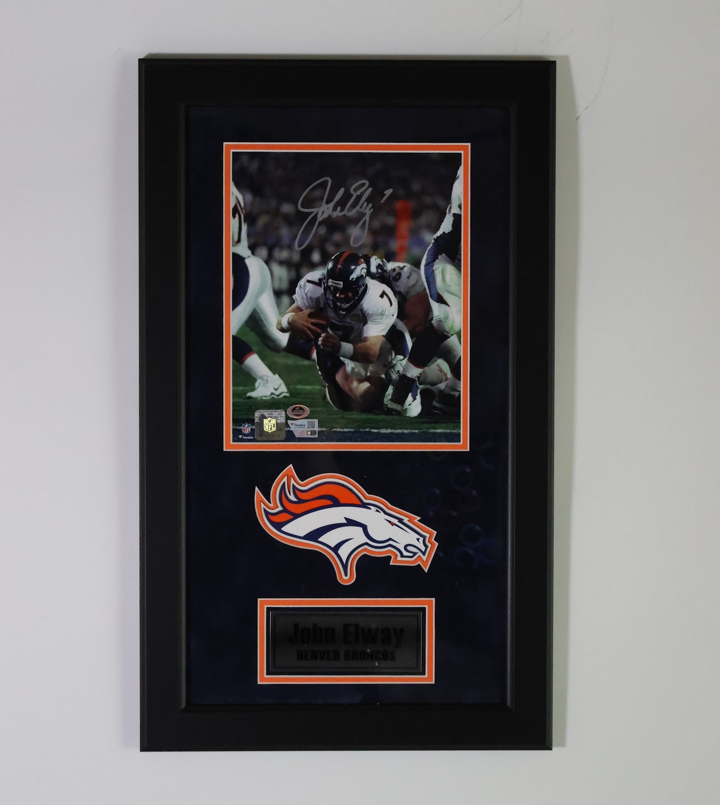 John Elway Autographed 8x10 SB XXXIII Deluxe Framed Fanatics COA
