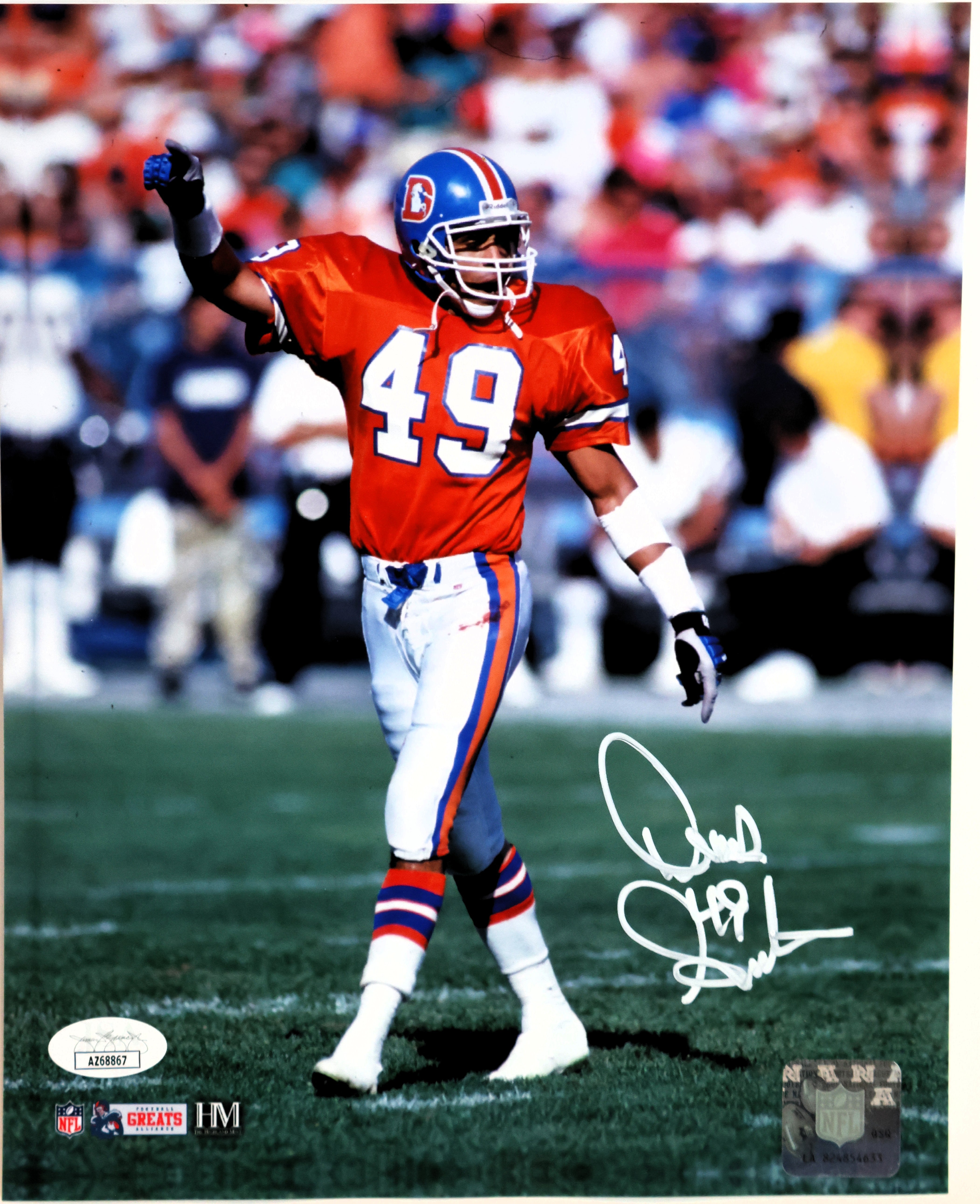 Dennis Smith Autographed 8x10 Denver Broncos Photograph (James Spence COA)