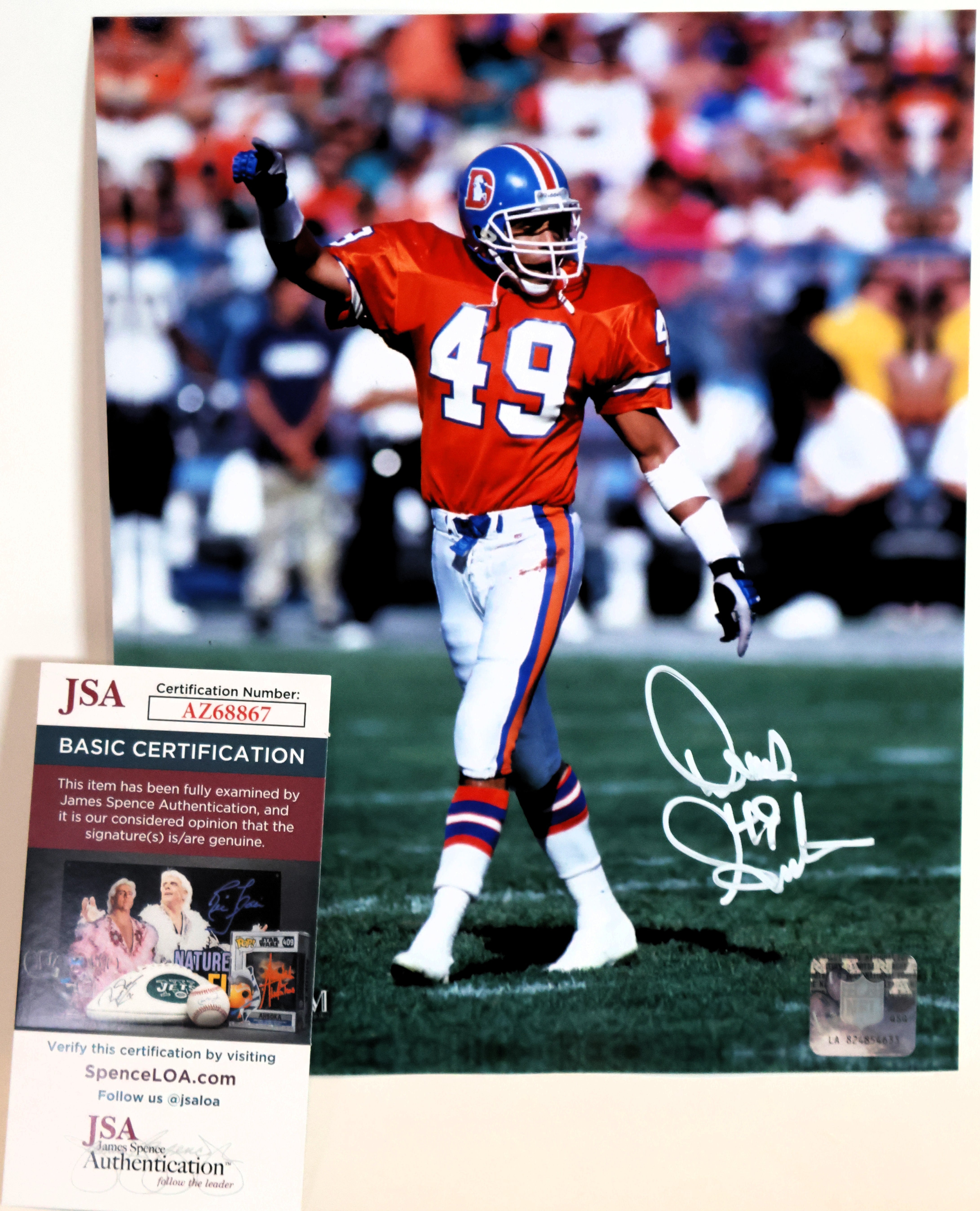 Dennis Smith Autographed 8x10 Denver Broncos Photograph (James Spence COA)