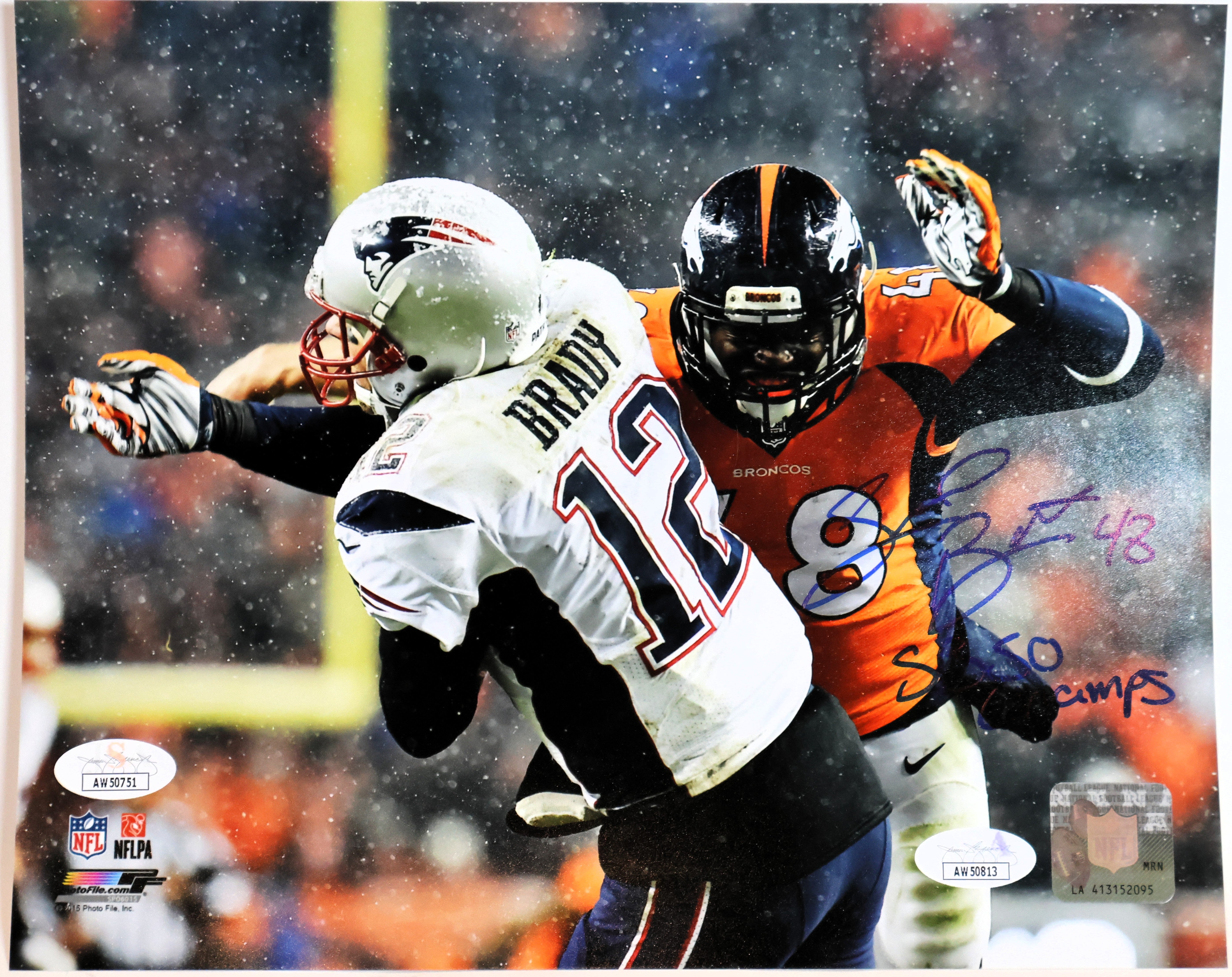 Shaquil Barrett Autographed 8x10 Photograph Inscribed "SB 50 Champs" (James Spence COA)