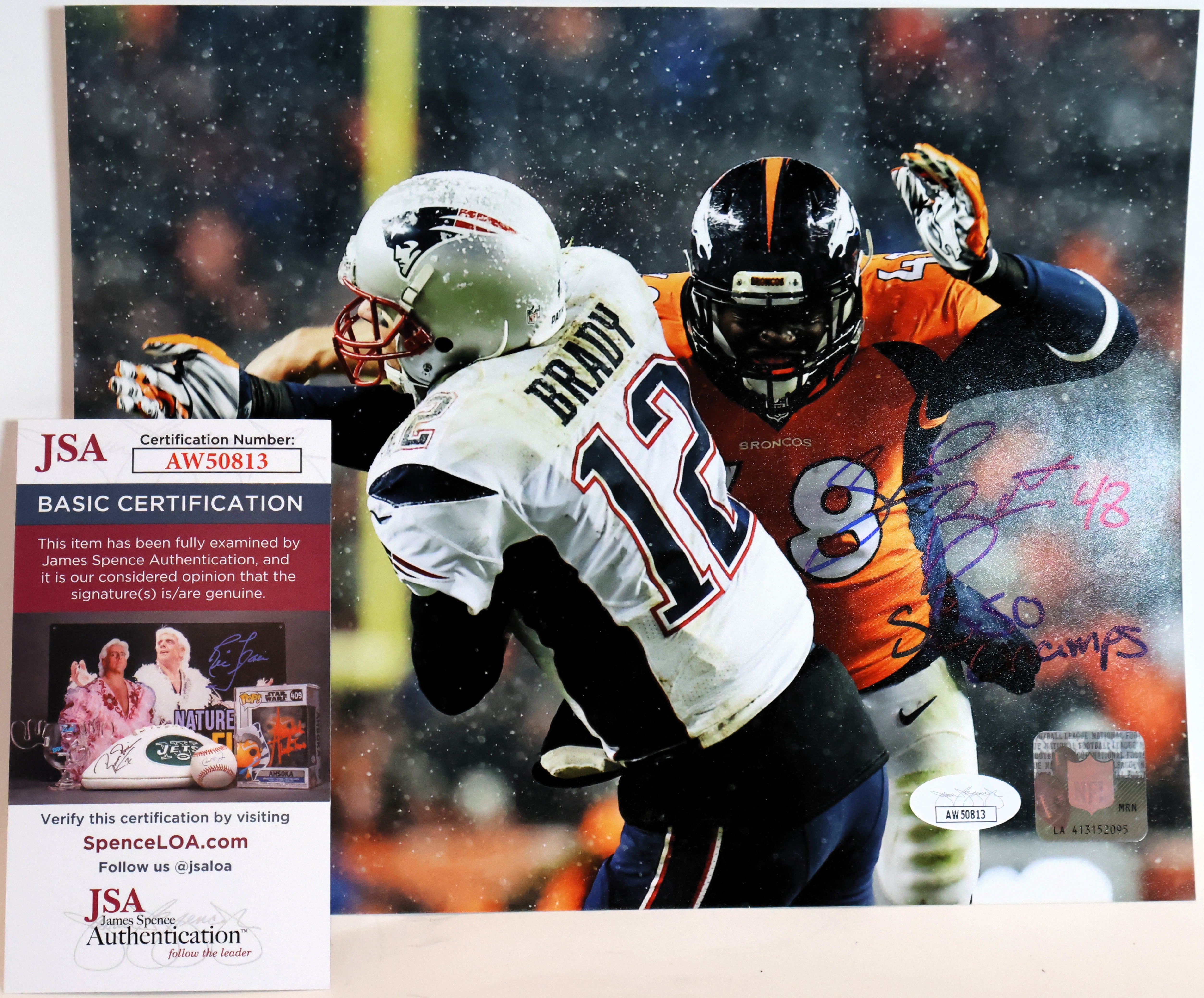 Shaquil Barrett Autographed 8x10 Photograph Inscribed "SB 50 Champs" (James Spence COA)