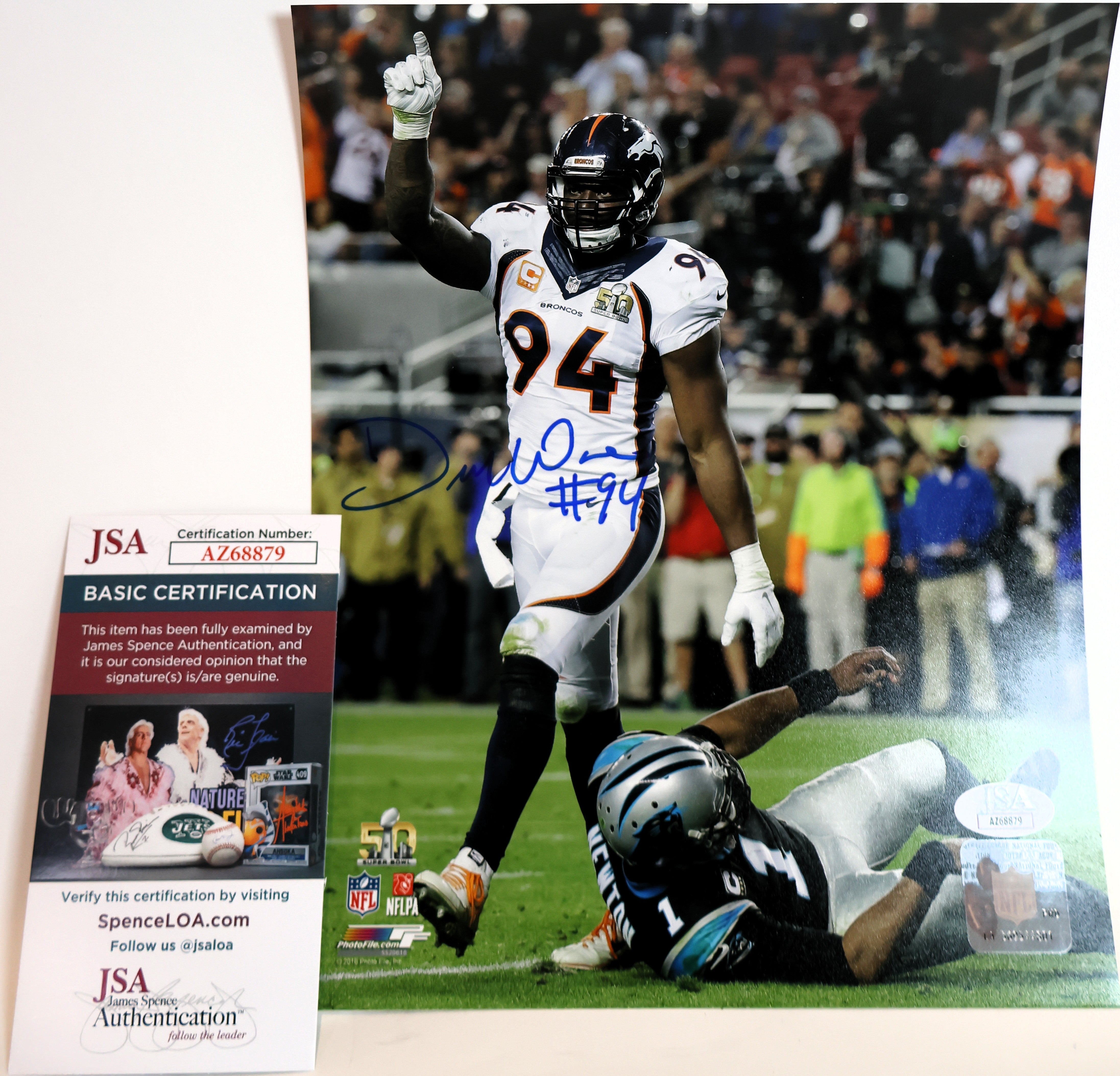 DeMarcus Ware Autographed 8x10 Photograph (James Spence COA)