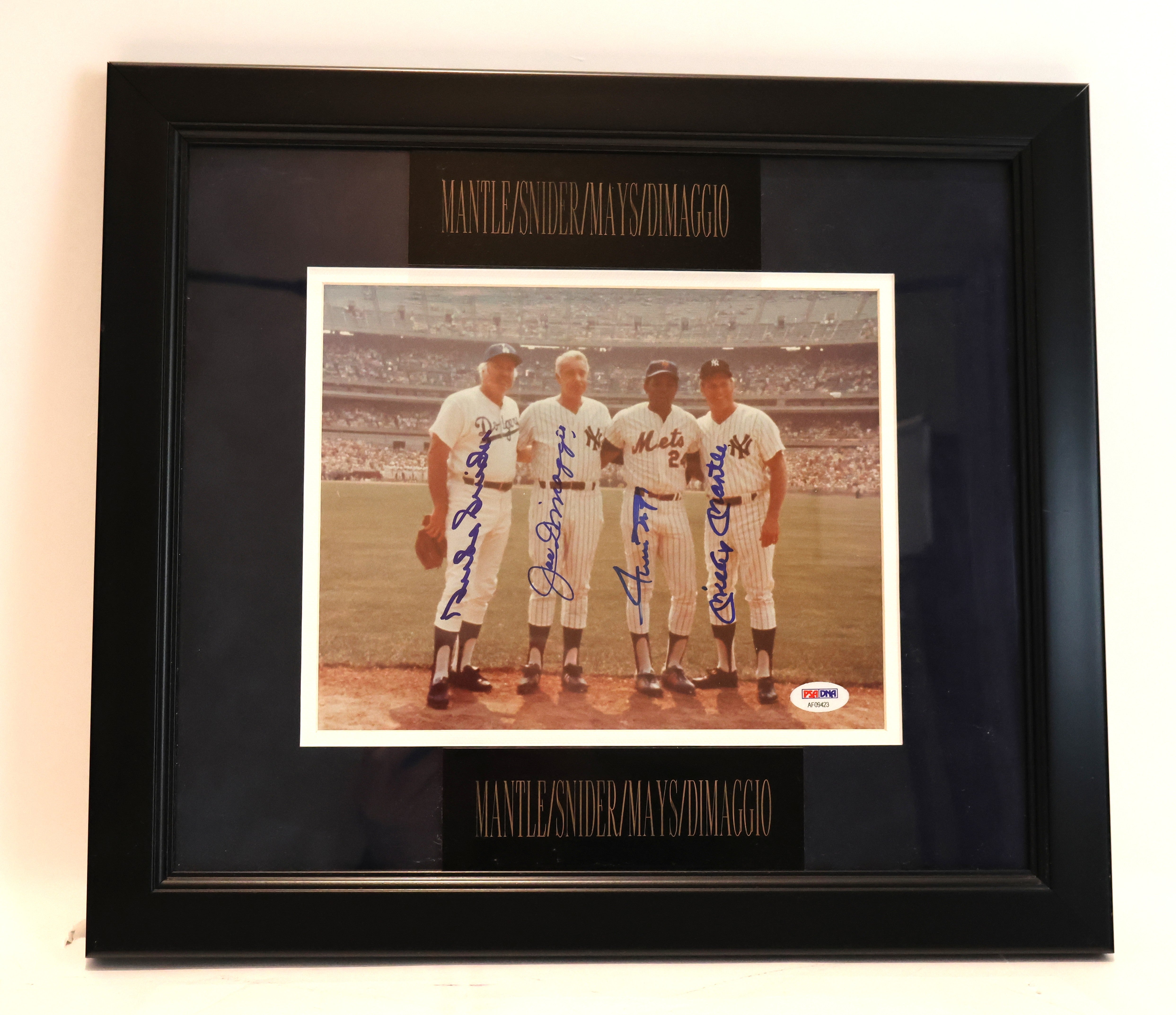 Mickey Mantle, Joe DiMaggio, Willie Mays, and Duke Snider Autographed 8x10 Photo