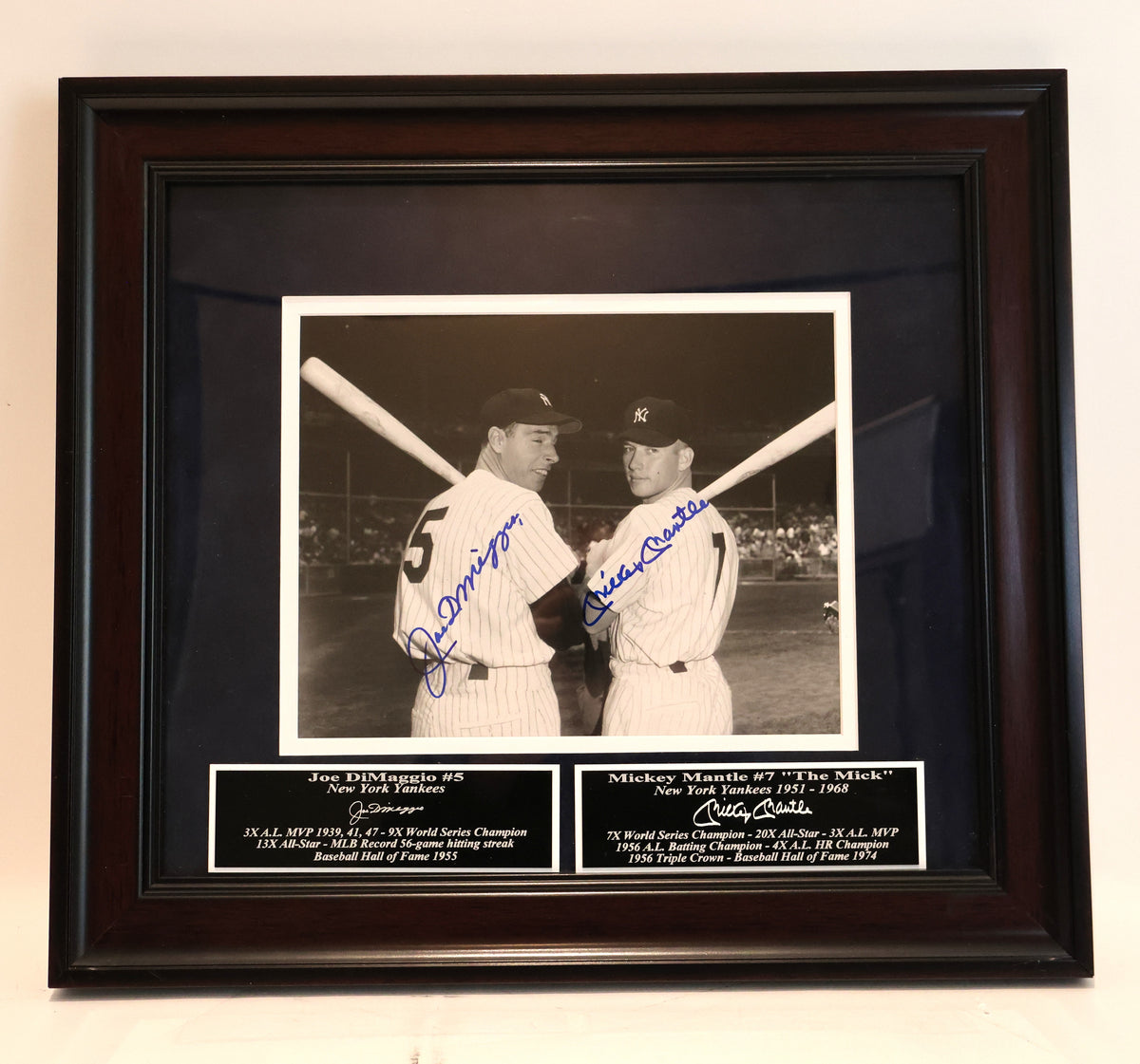 Joe DiMaggio and Mickey Mantle Autographed 8x10 Photo – Latitude 