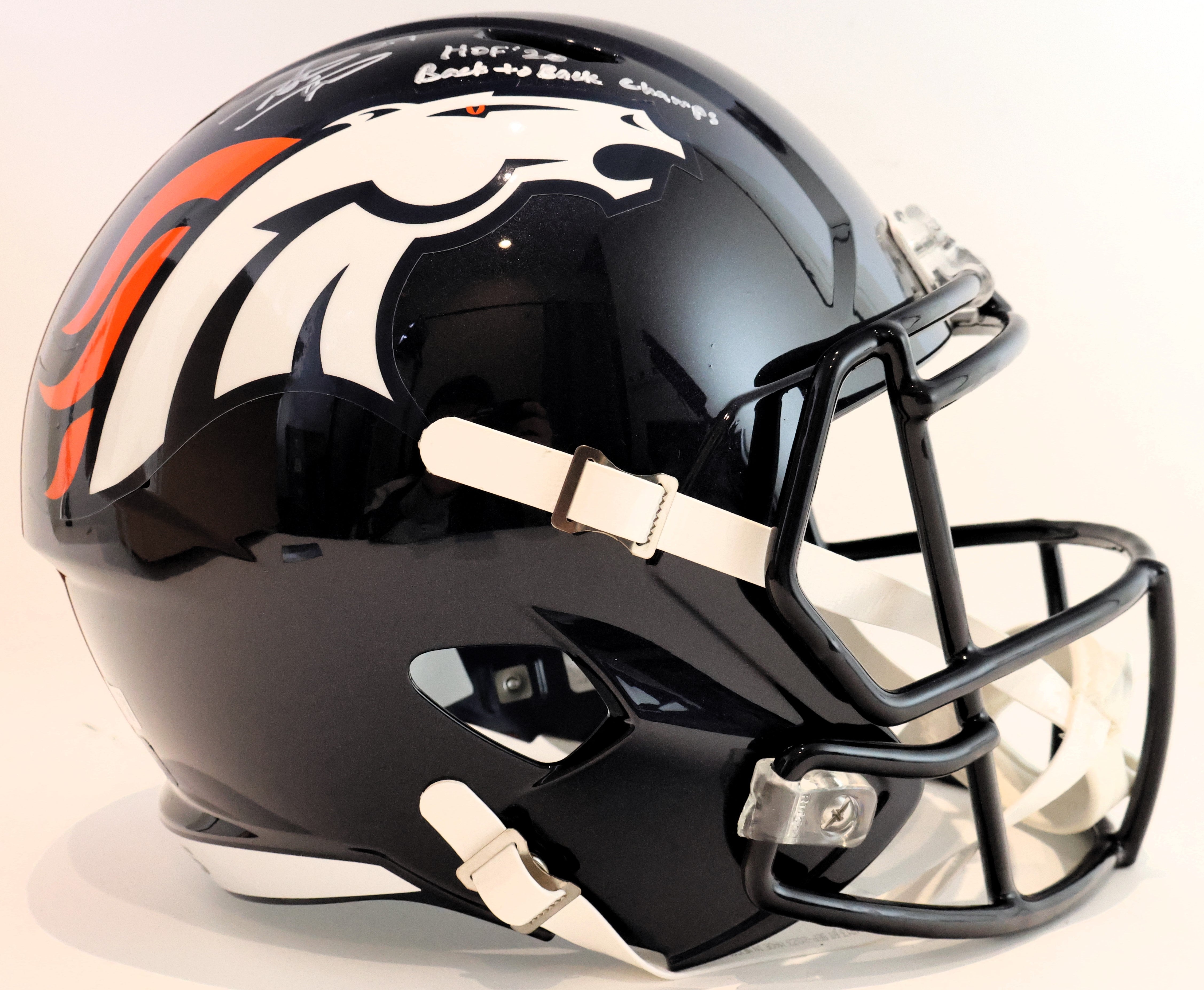 Steve Atwater Broncos Blue Speed Replica Helmet Beckett COA