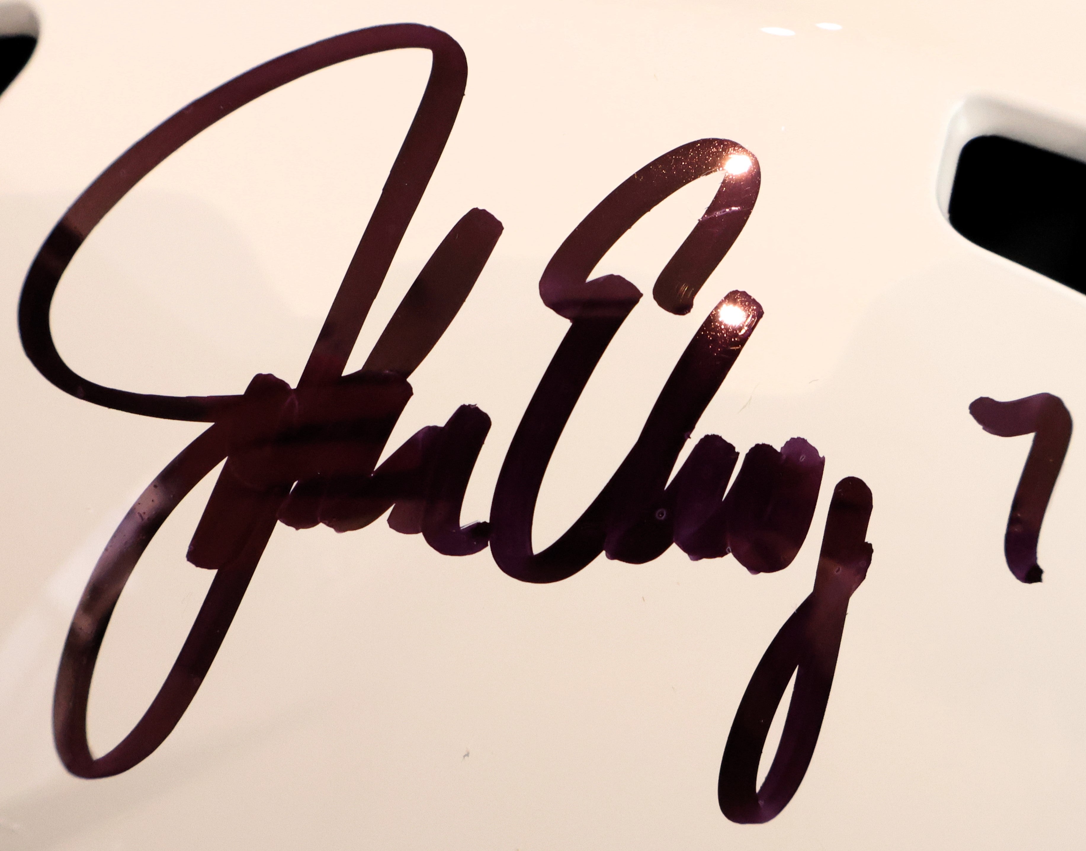 John Elway Autographed Snowcapped Replica Speed Helmet Beckett COA - Latitude Sports Marketing