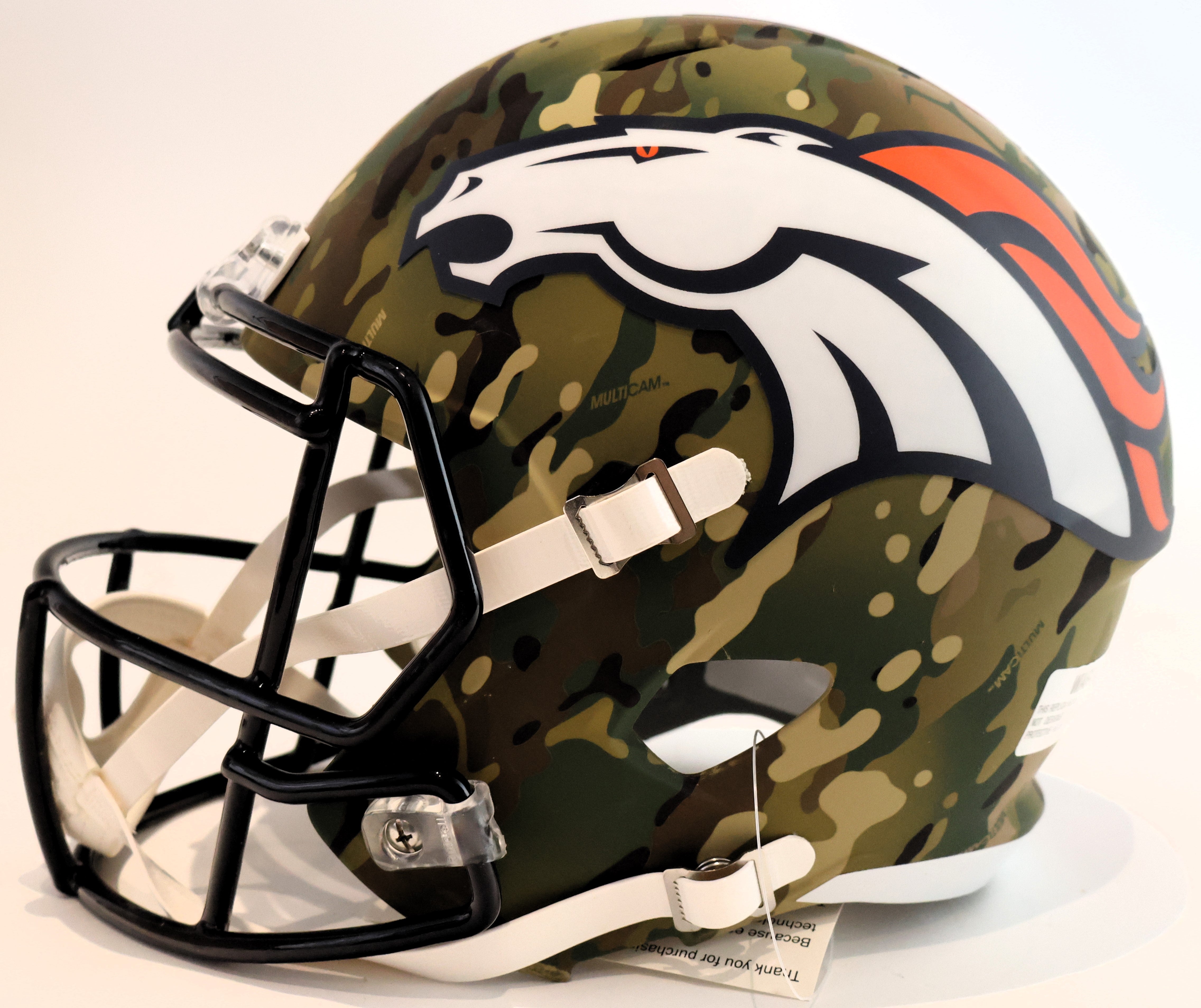 John Elway Replica Camo Helmet Beckett COA