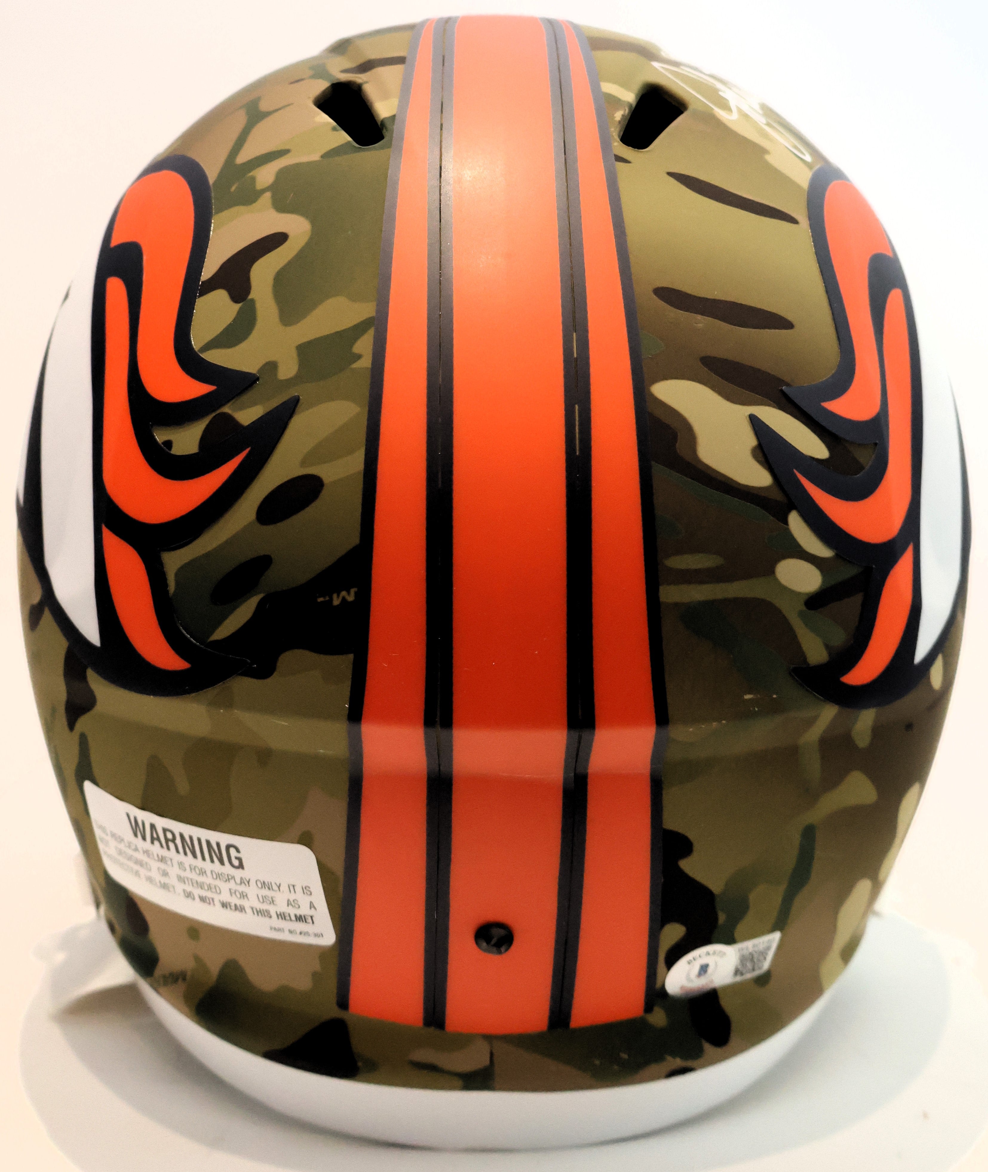 John Elway Replica Camo Helmet Beckett COA