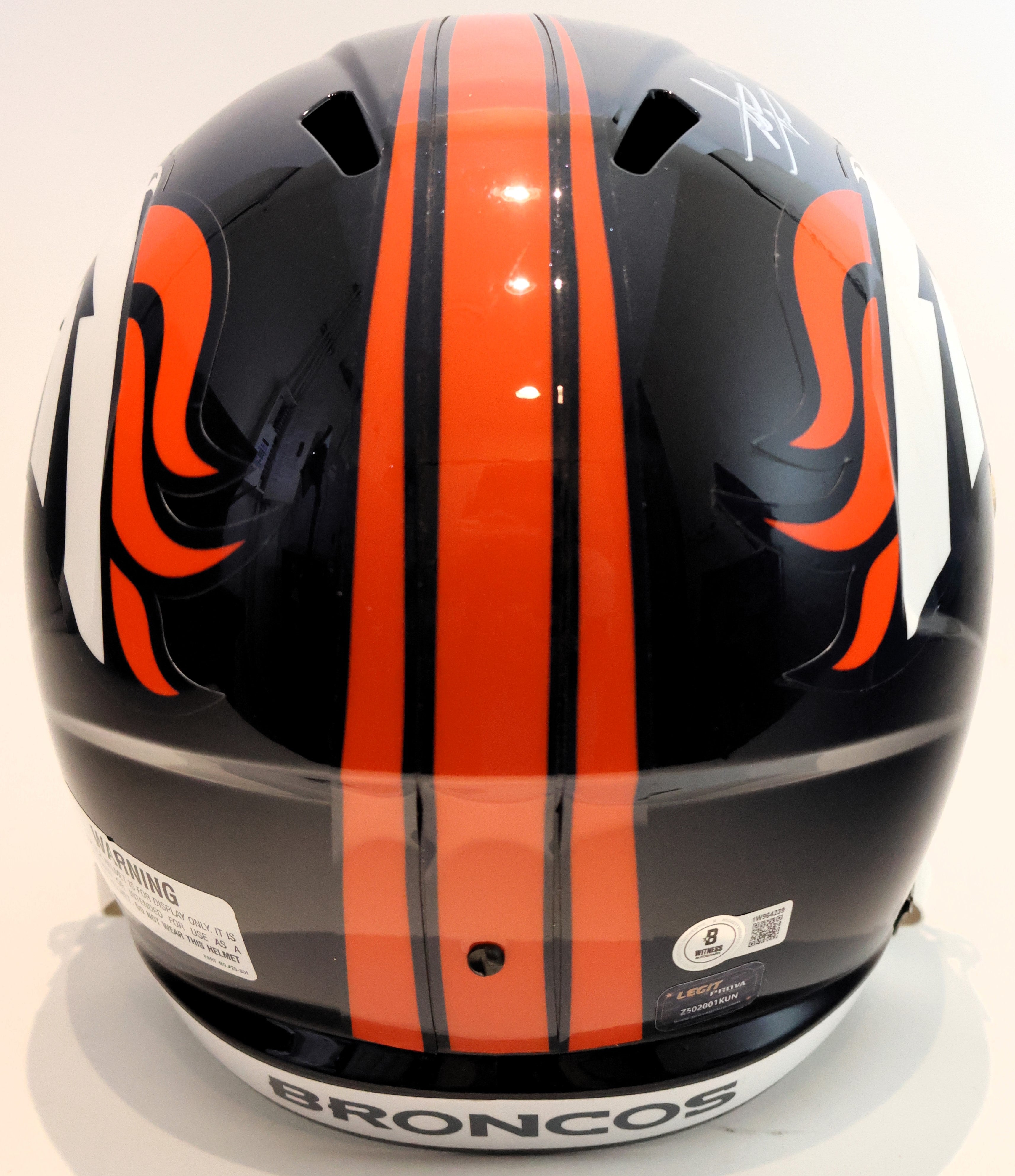 Steve Atwater Broncos Blue Speed Replica Helmet Beckett COA