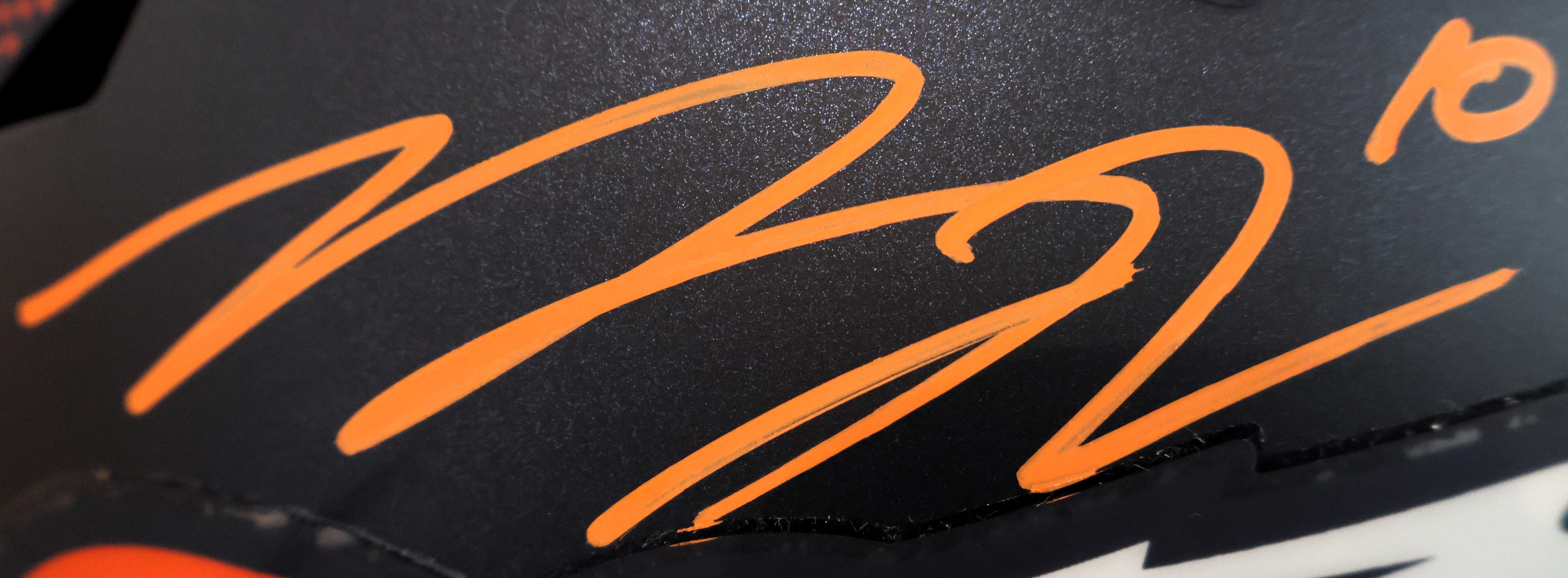 Bo Nix and Patrick Surtain II Broncos Navy Replica Helmet Beckett COA