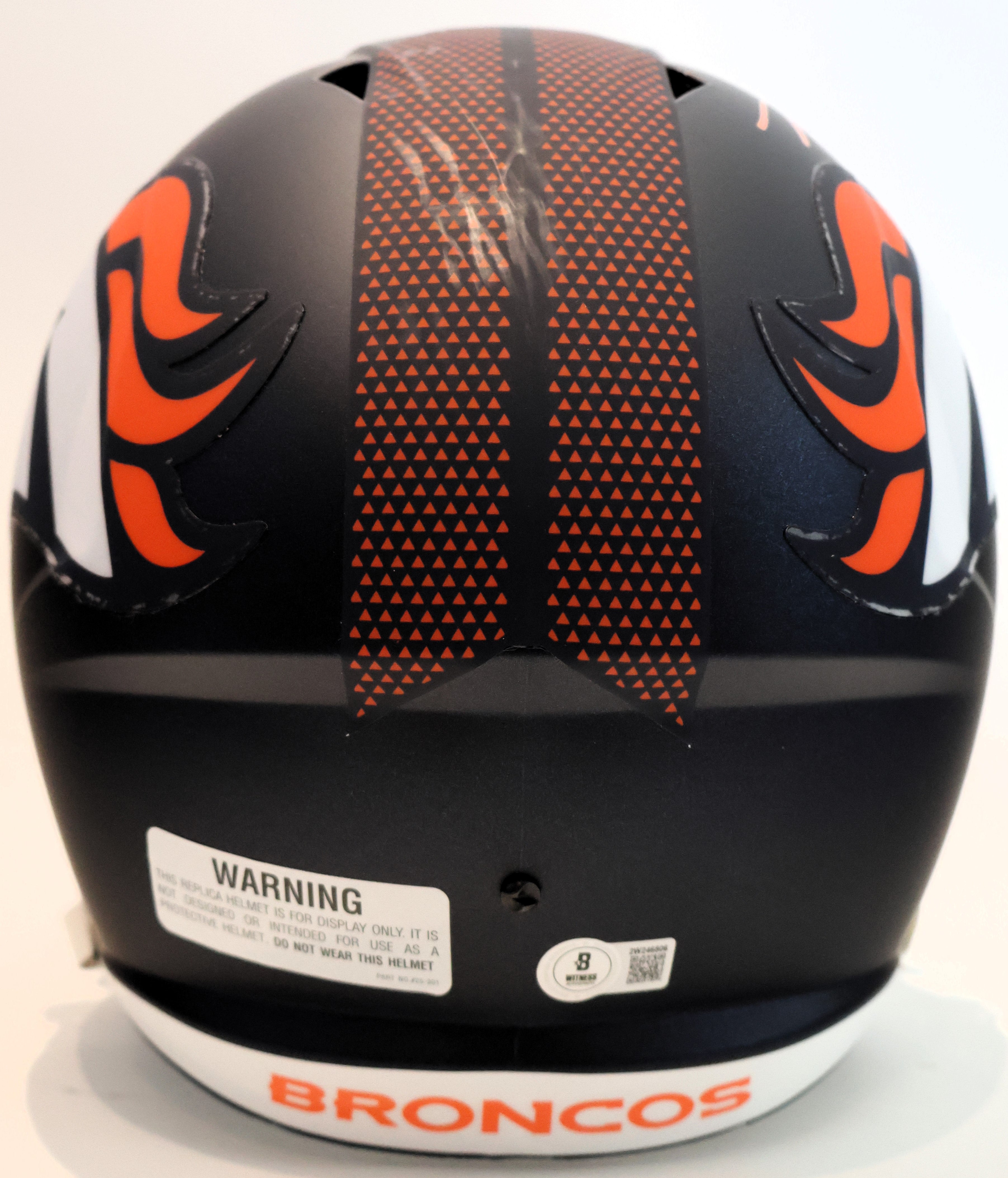 Bo Nix and Patrick Surtain II Broncos Navy Replica Helmet Beckett COA