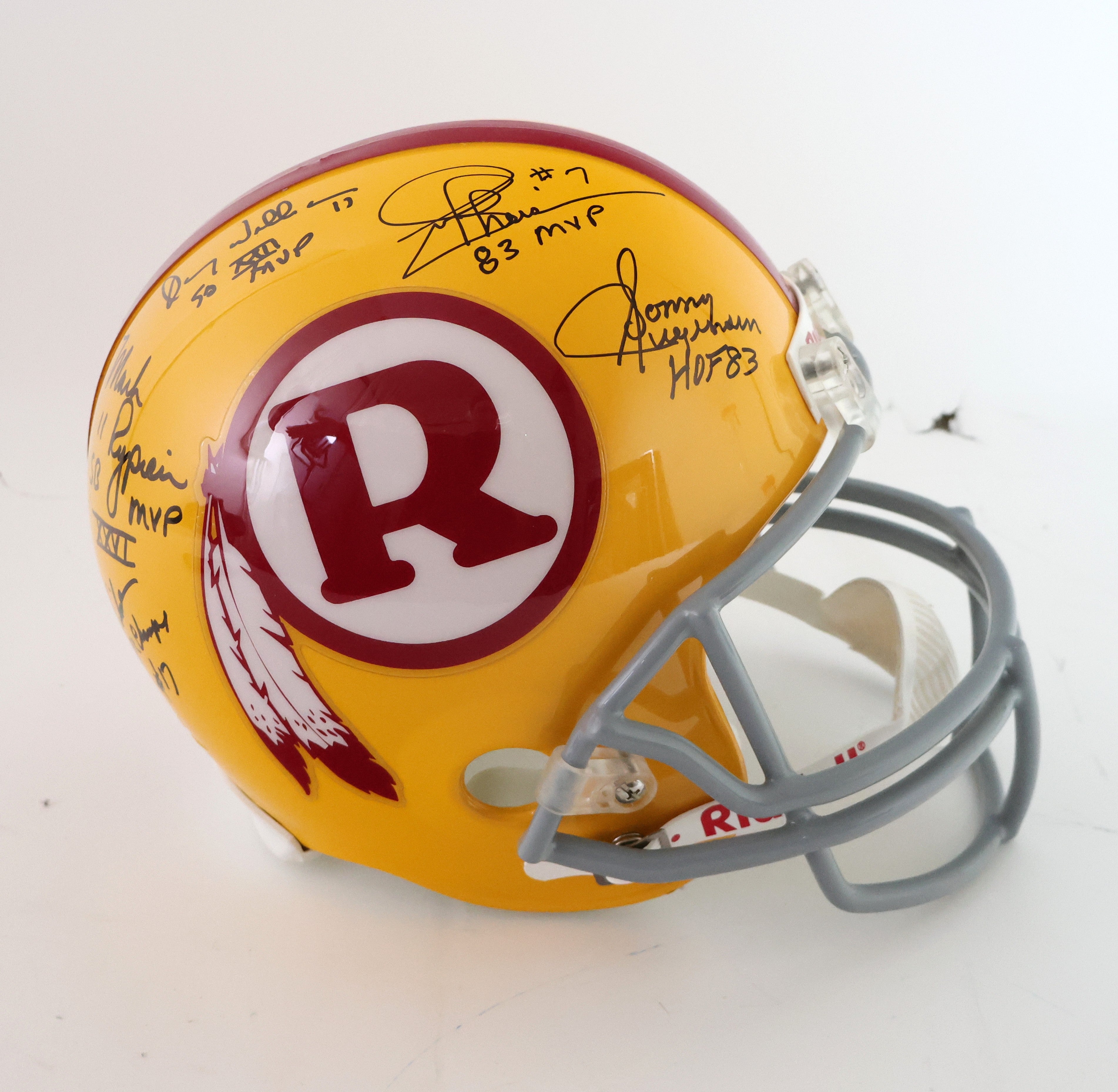 Washington Redskins Quarterback Legends Autographed Helmet JSA LOA
