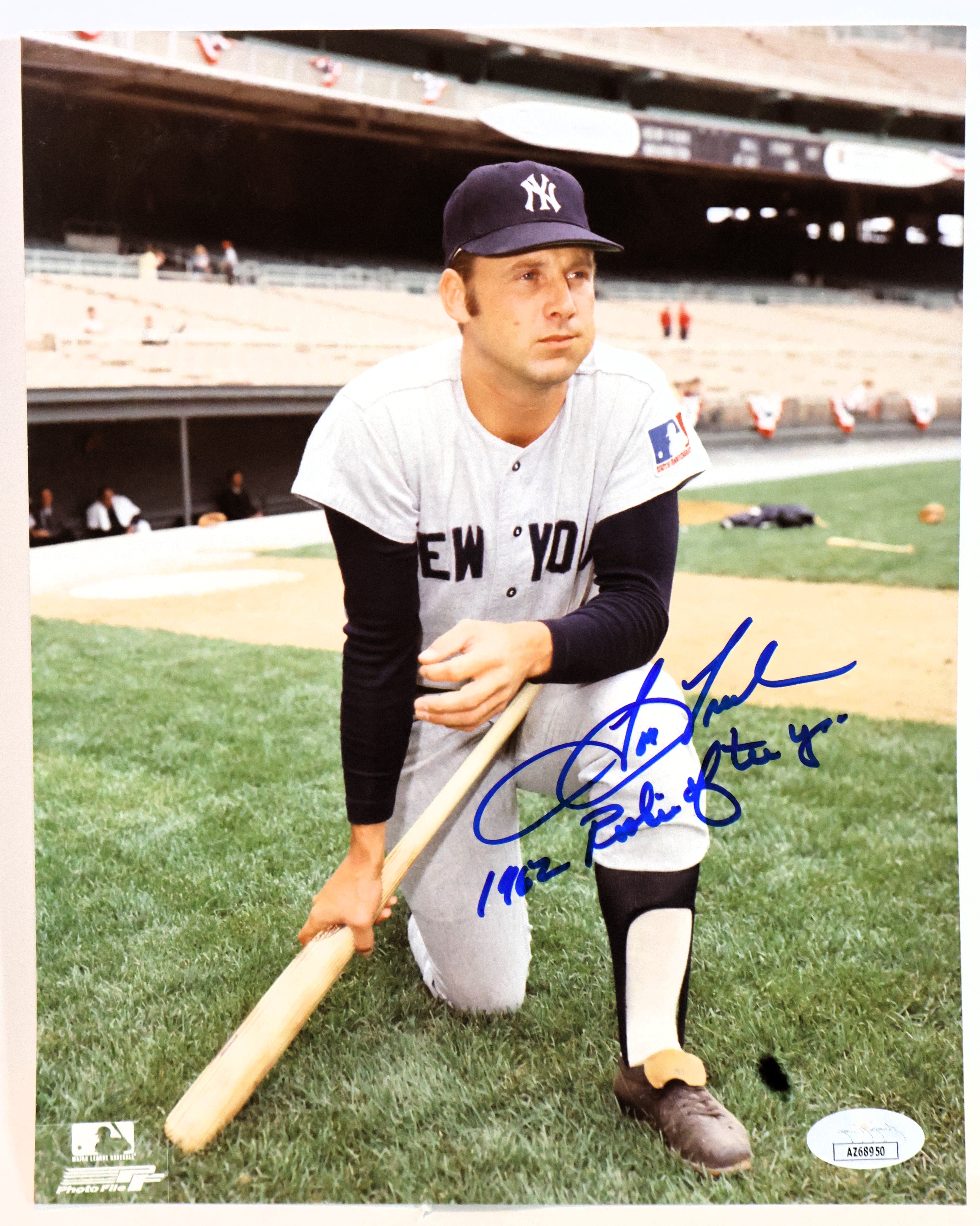 Tom Tresh Autographed 8x10 Photograph Inscribed "1962 Rookie of the yr" JSA COA