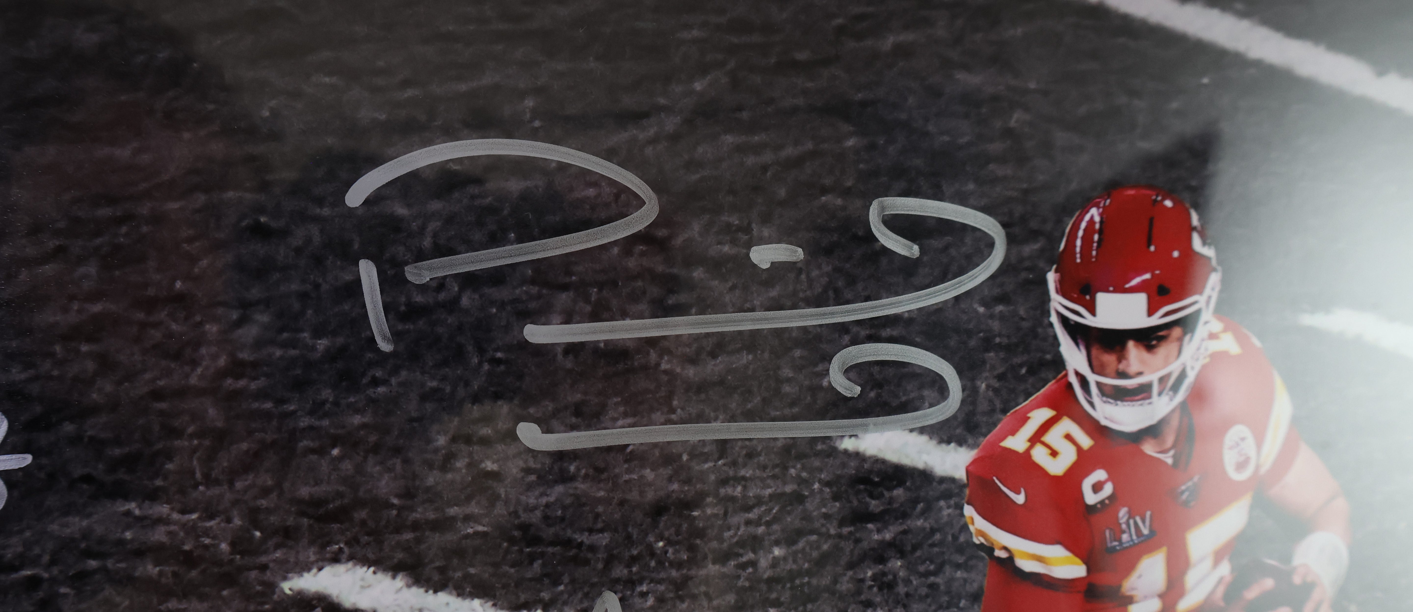 Patrick Mahomes Autographed 16x20 Framed Photo - Multi-Signed Super Bowl LIV Champions Edition