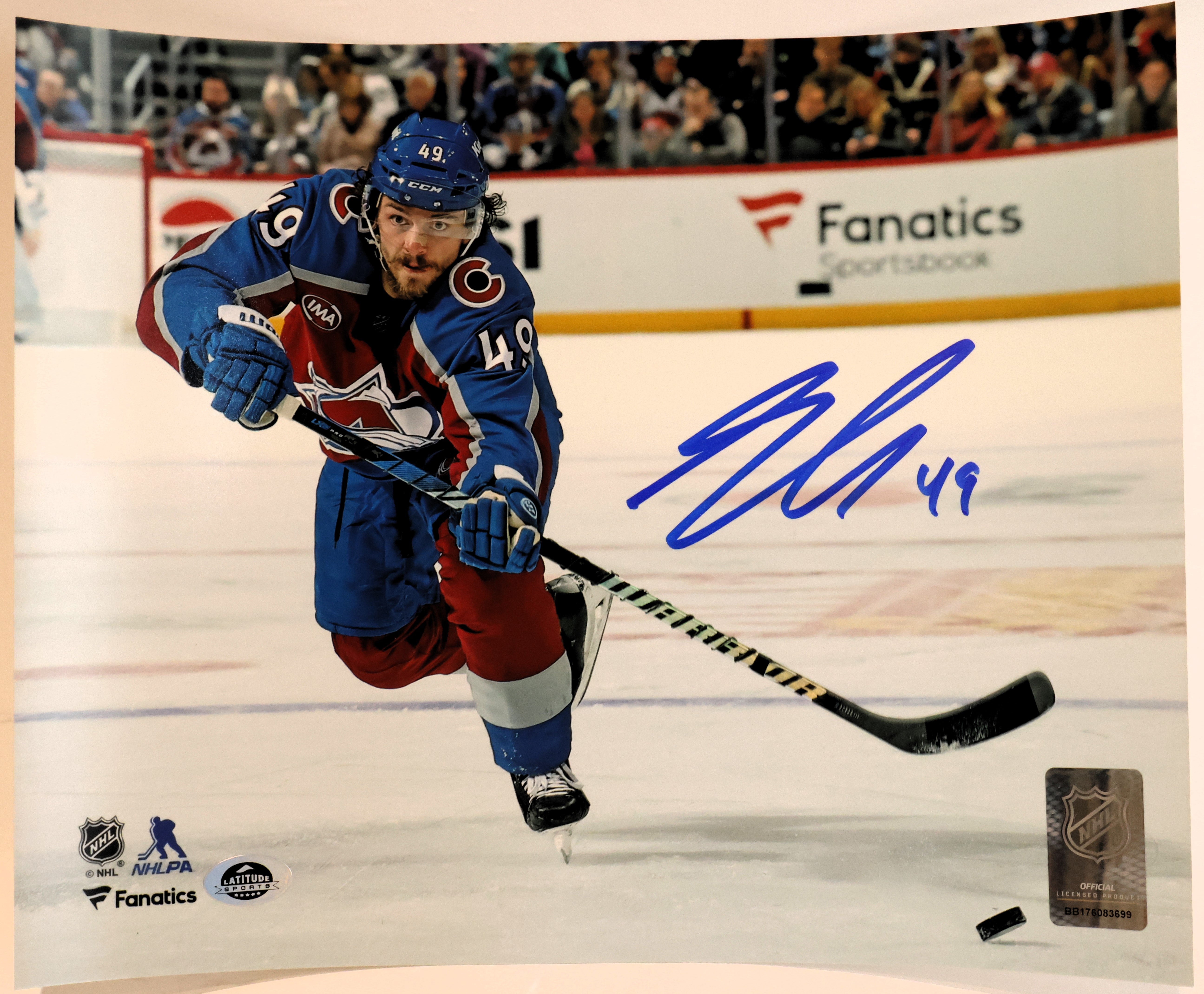 Samuel Girard Autographed Action 8x10 Photo Burgundy Uniform LSM COA