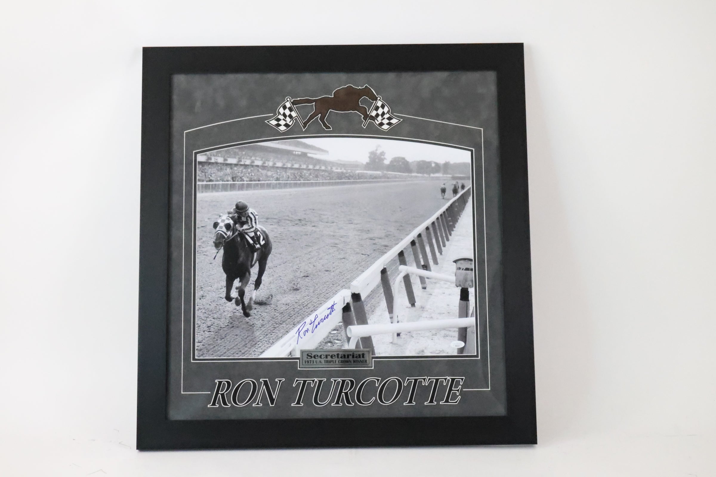Ron Turcotte Secretariat Autographed 16"x20" Framed Photo - Latitude Sports Marketing