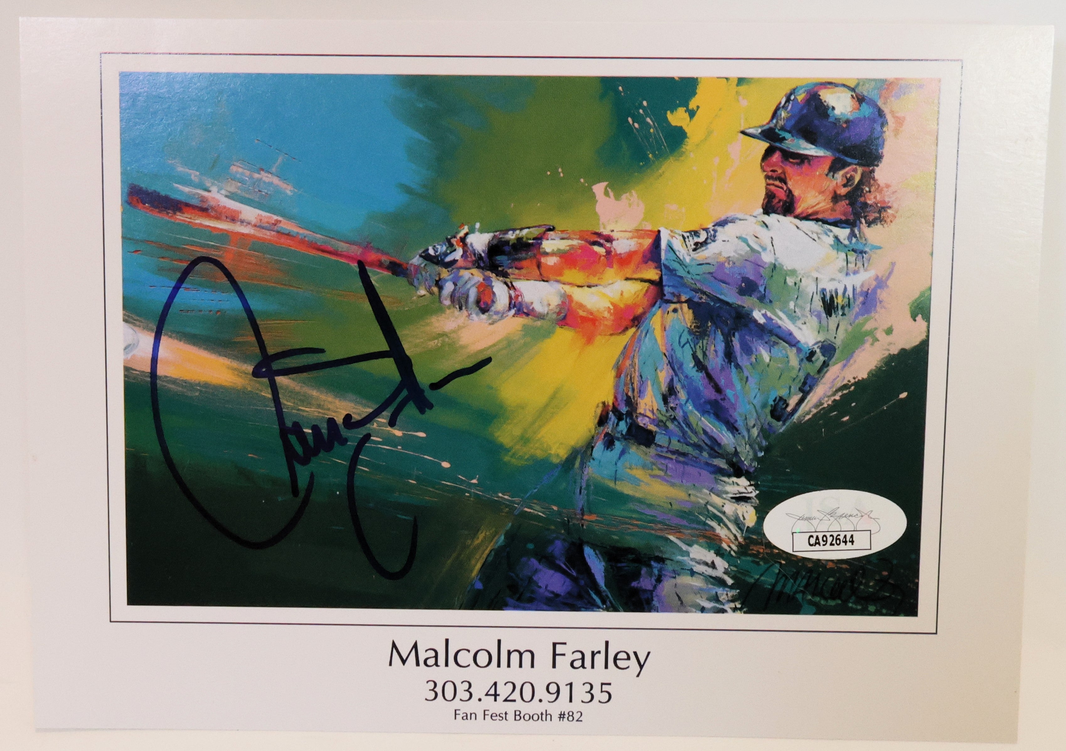 Malcom Farley 5x7 Art Print Signed by Larry Walker
