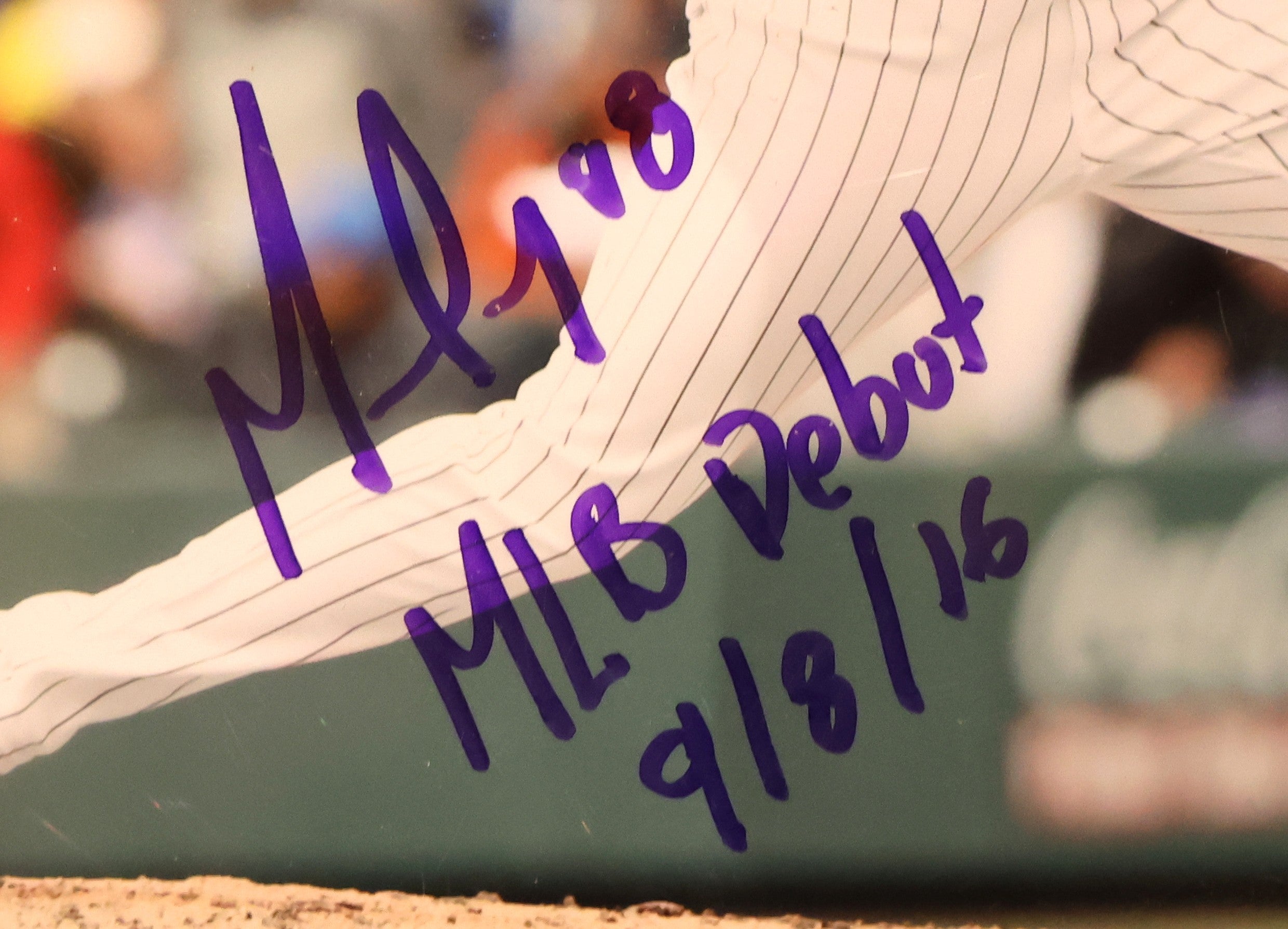 German Marquez Autographed/Inscribed MLB Debut 8x10 Photo JSA COA