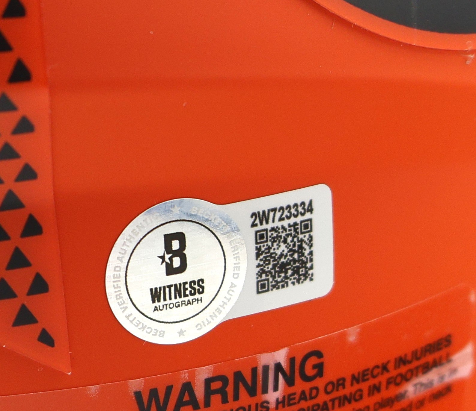 Bo Nix Autographed Broncos Orange Rave Pro Speed Helmet Beckett COA