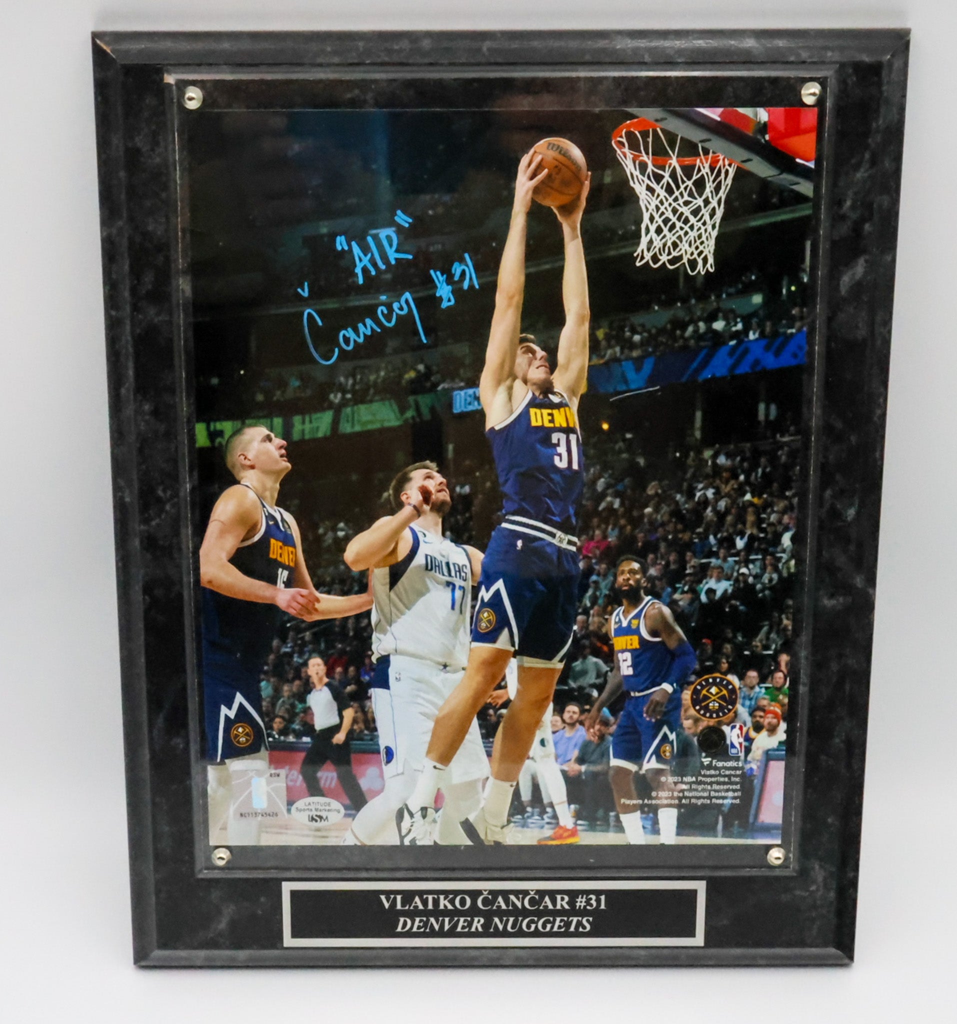 Vlatko Cancar Denver Nuggets Autographed 8"x10" Photo Plaque - Latitude Sports Marketing