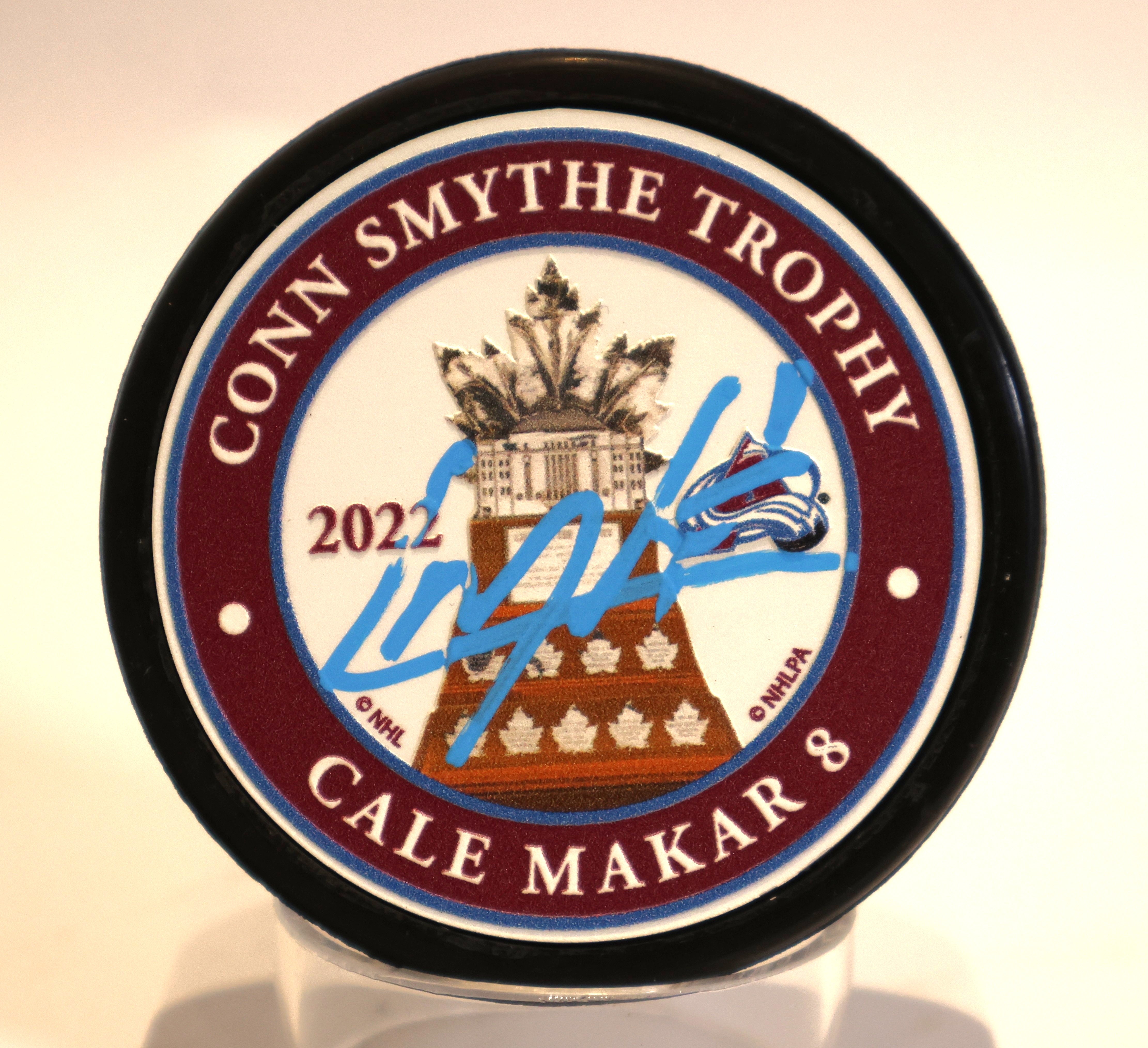 Cale Makar Authographed 2022 Conn Smythe Trophy Puck Fanatics Authentication