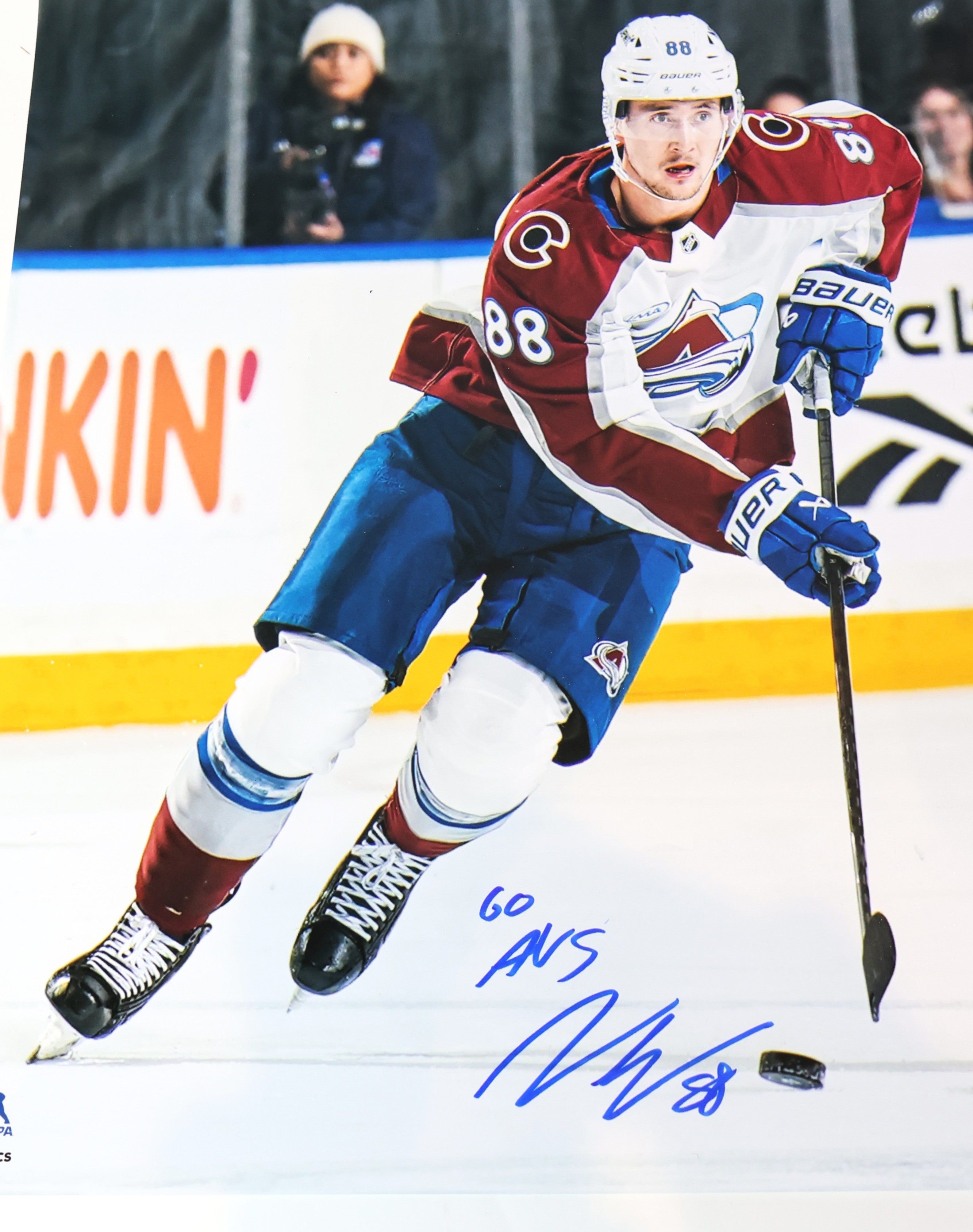 Martin Necas Autographed/Inscribed "GO AVS" 16x20 Photo Colorado Avalanche