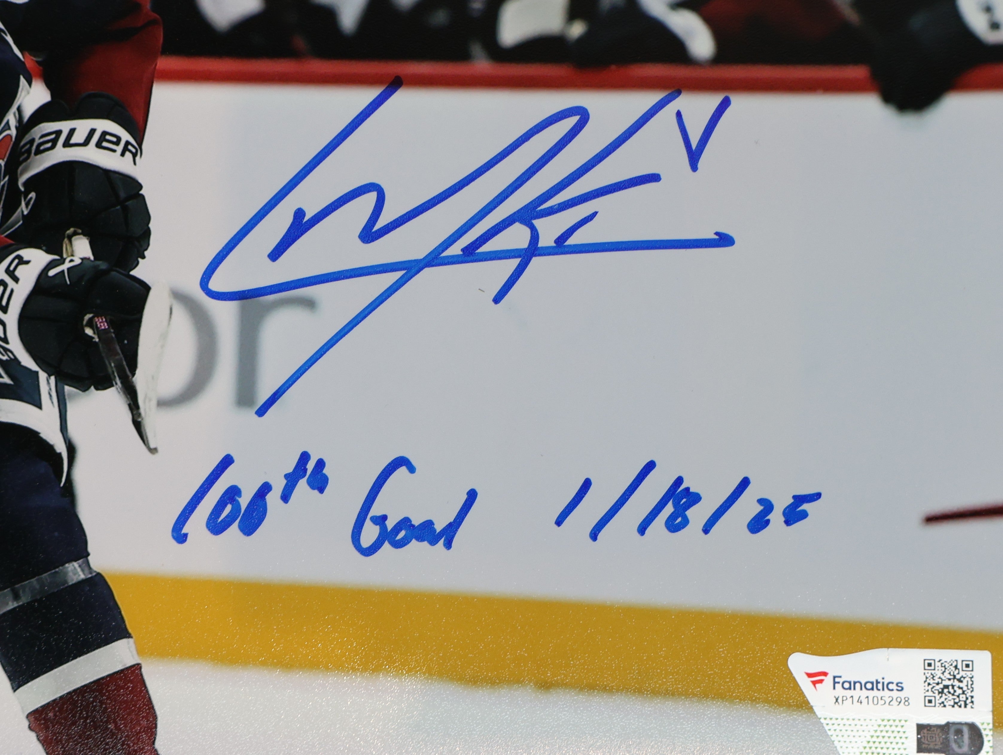 Cale Makar Autographed/Inscribed "100th Goal 1/18/25" 8x10 Photo of 100th Goal