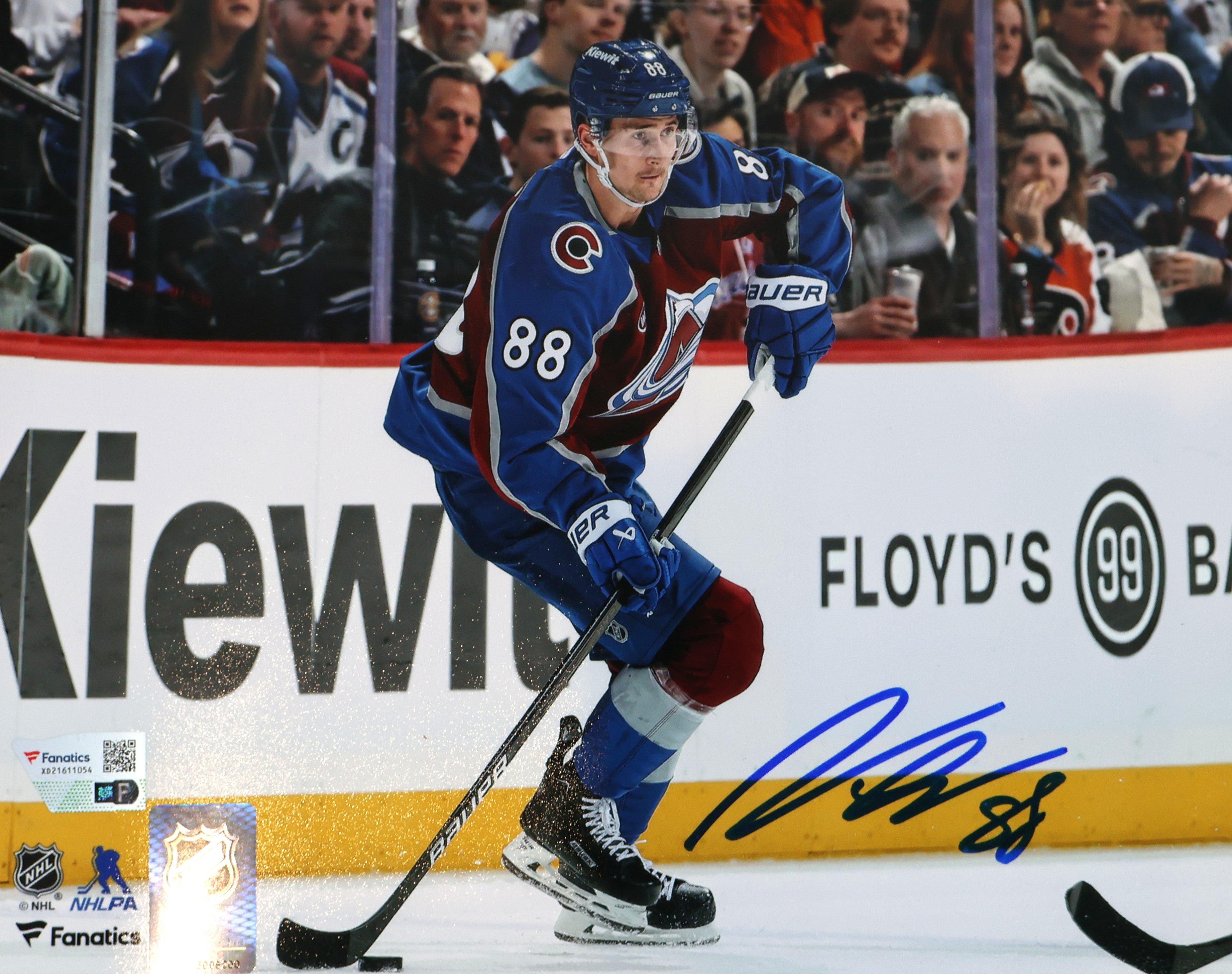 Martin Necas Autographed 8x10 Colorado Avalanche Burgandy (blue pen)