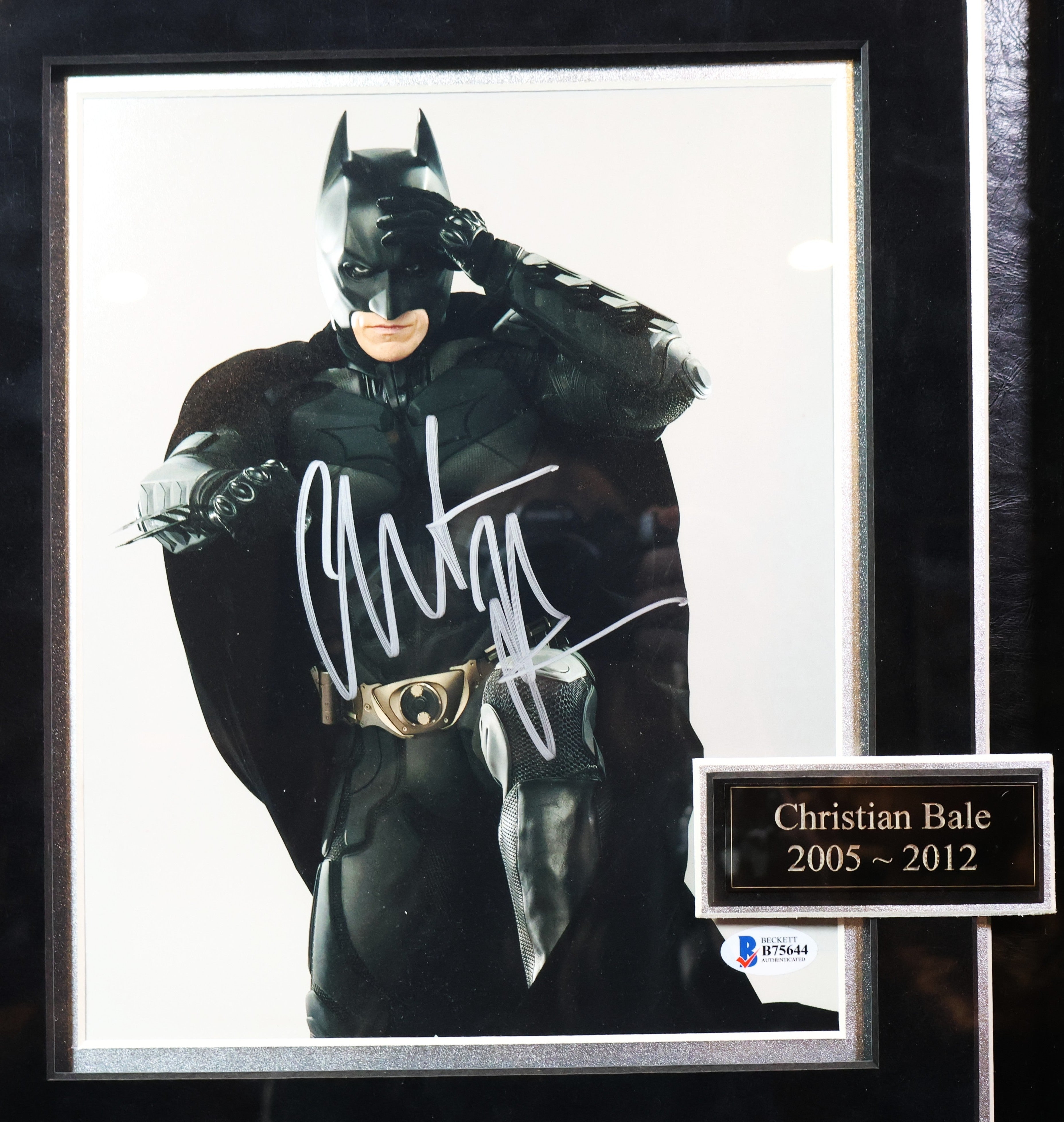 Batman collage signed photos by Michael Keaton, George Clooney, Ben Affleck, Val Kilmer and Christian Bale