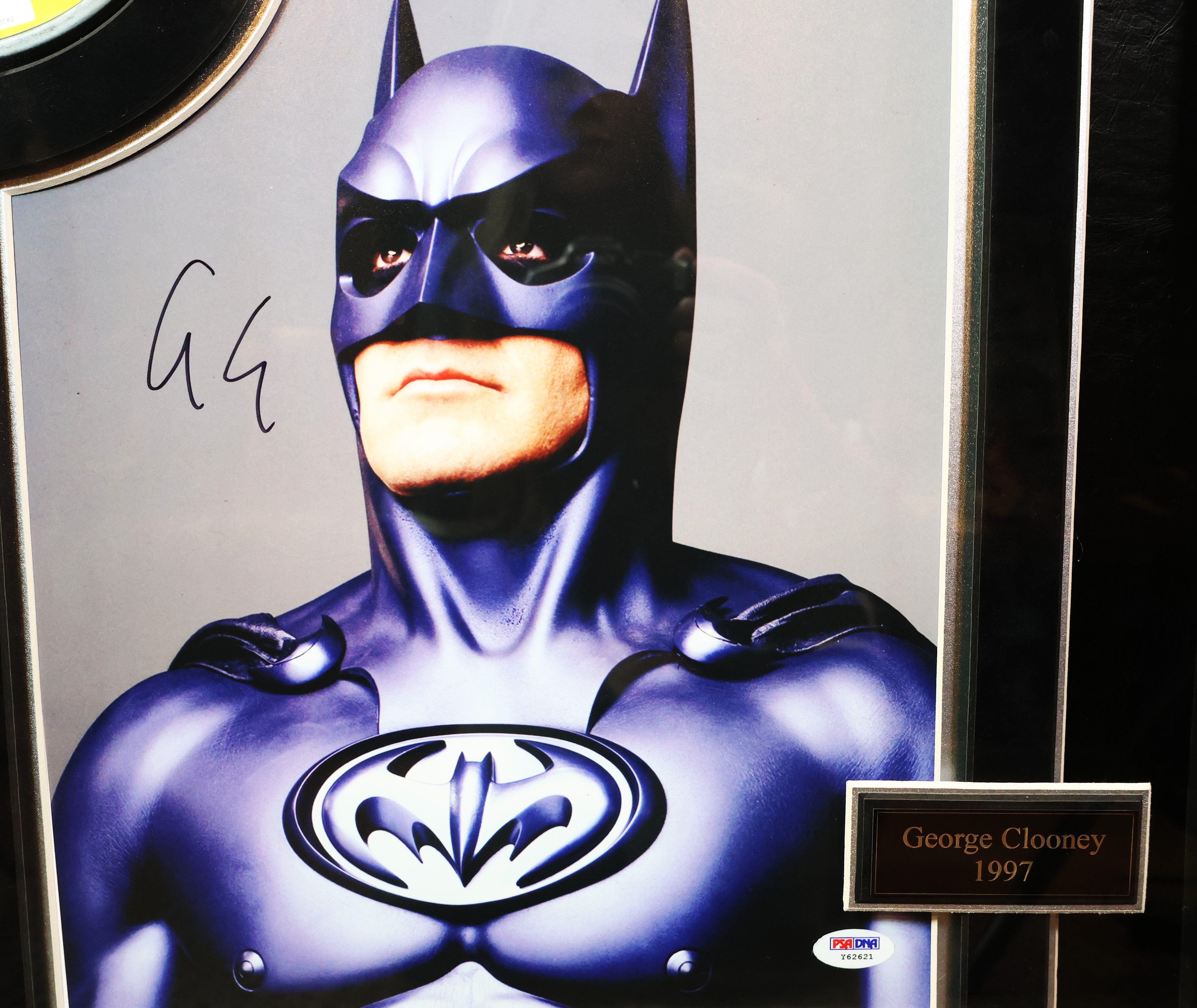 Batman collage signed photos by Michael Keaton, George Clooney, Ben Affleck, Val Kilmer and Christian Bale