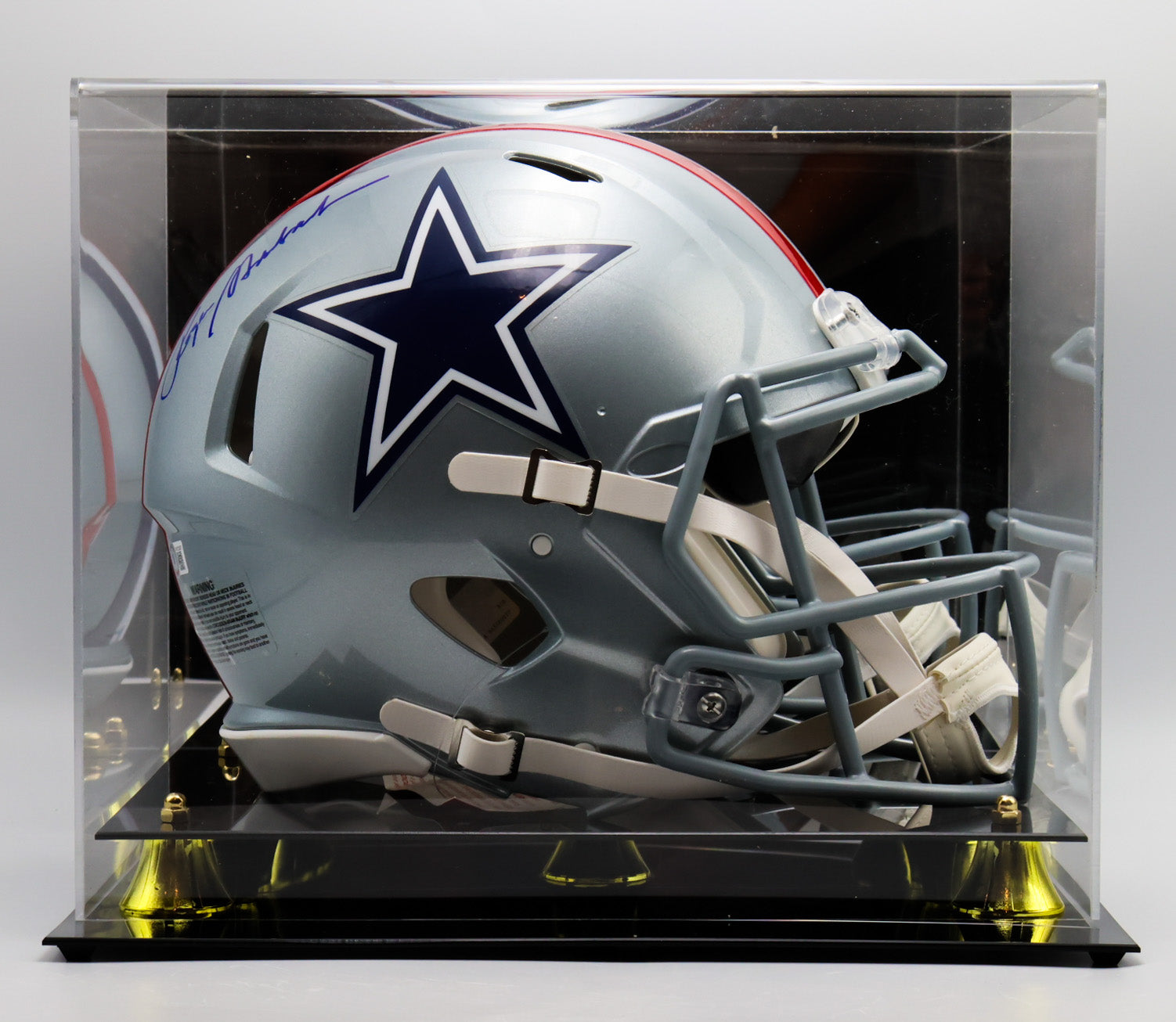 Roger Staubach Dallas Cowboys Autographed Pro Helmet With Display Case - Latitude Sports Marketing