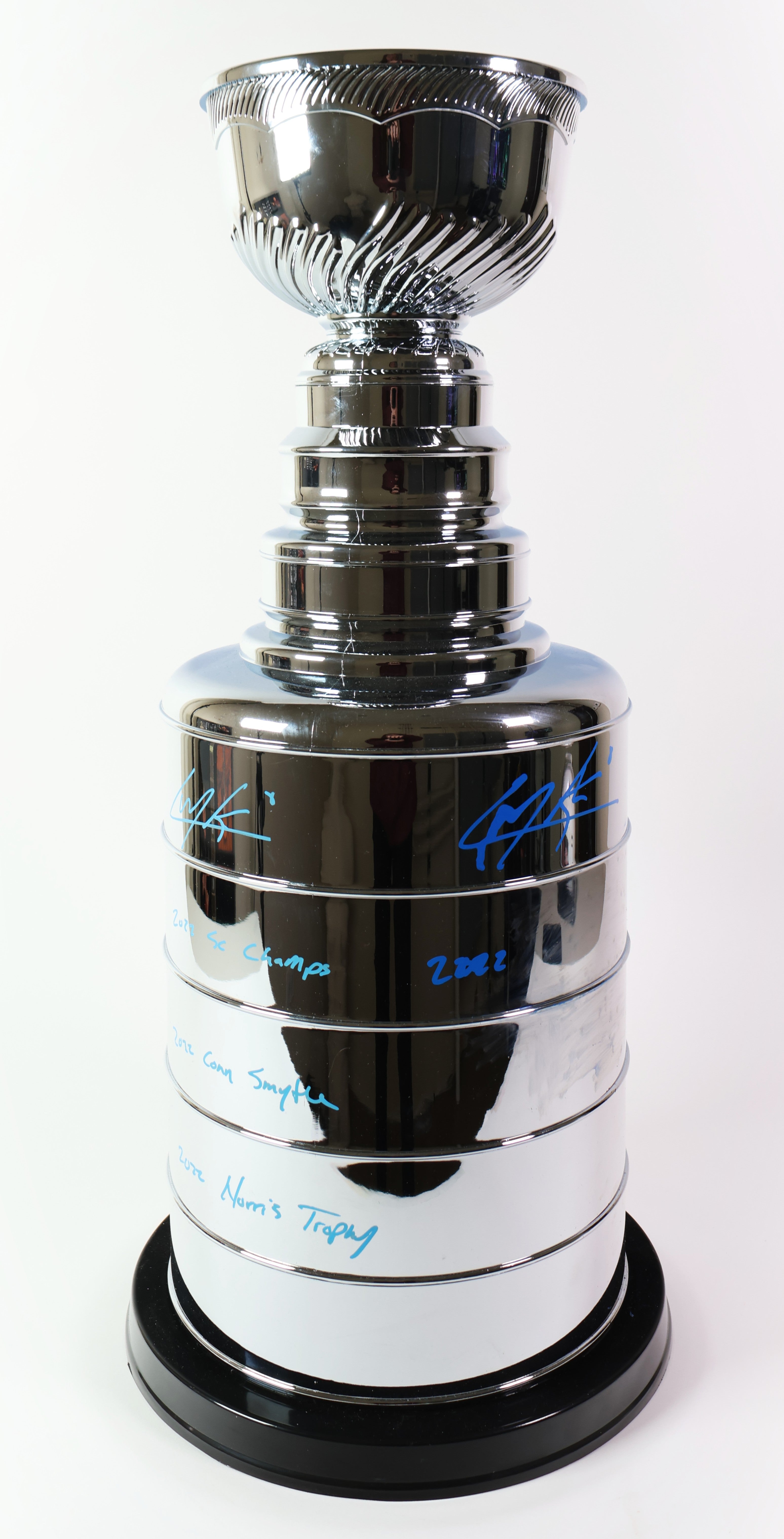 Cale Makar Autographed Stanley Cup Trophy - 2x Signed with 3 Inscriptions Fanatics COA