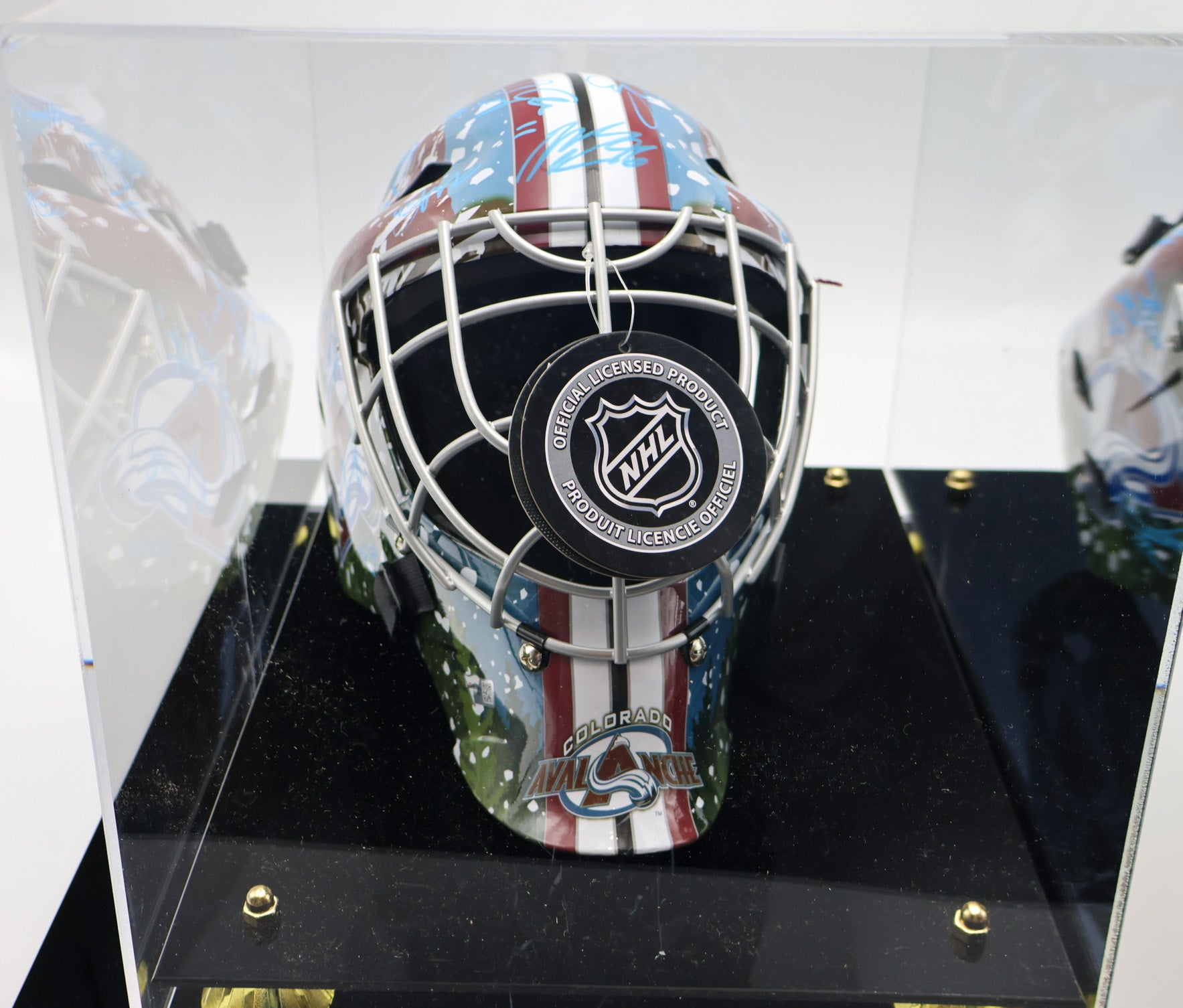 2022 Colorado Avalanche Stanley Cup Champions Autographed Franklin Mask (Fanatics COA) Limited Edition - Latitude Sports Marketing