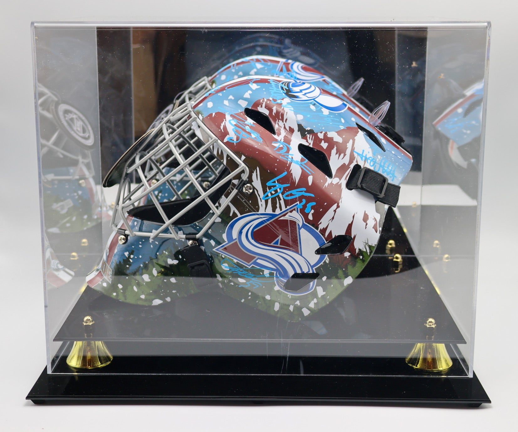 2022 Colorado Avalanche Stanley Cup Champions Autographed Franklin Mask (Fanatics COA) Limited Edition - Latitude Sports Marketing