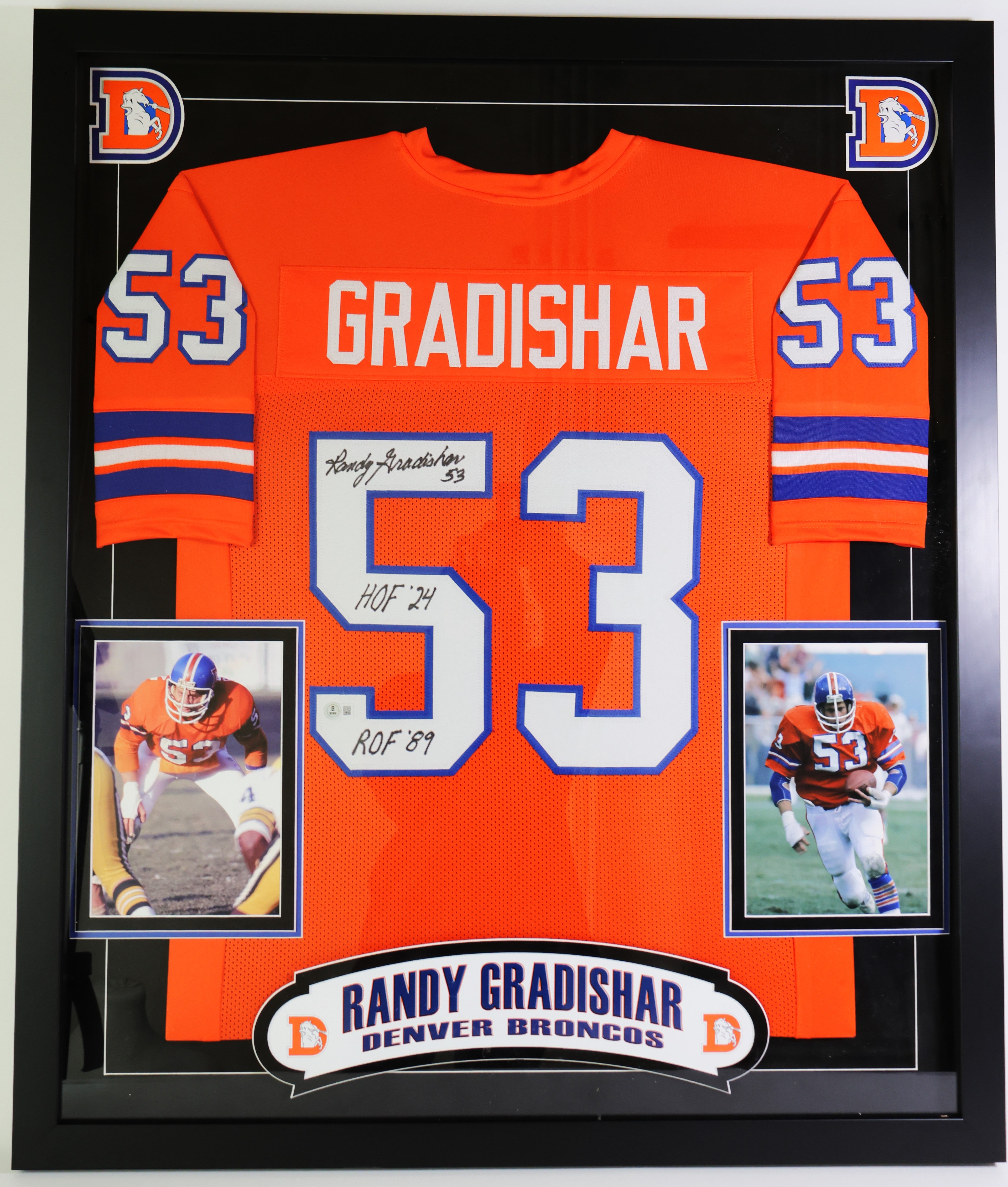 Randy Gradishar Autographed Framed Jersey Inscribed Beckett COA